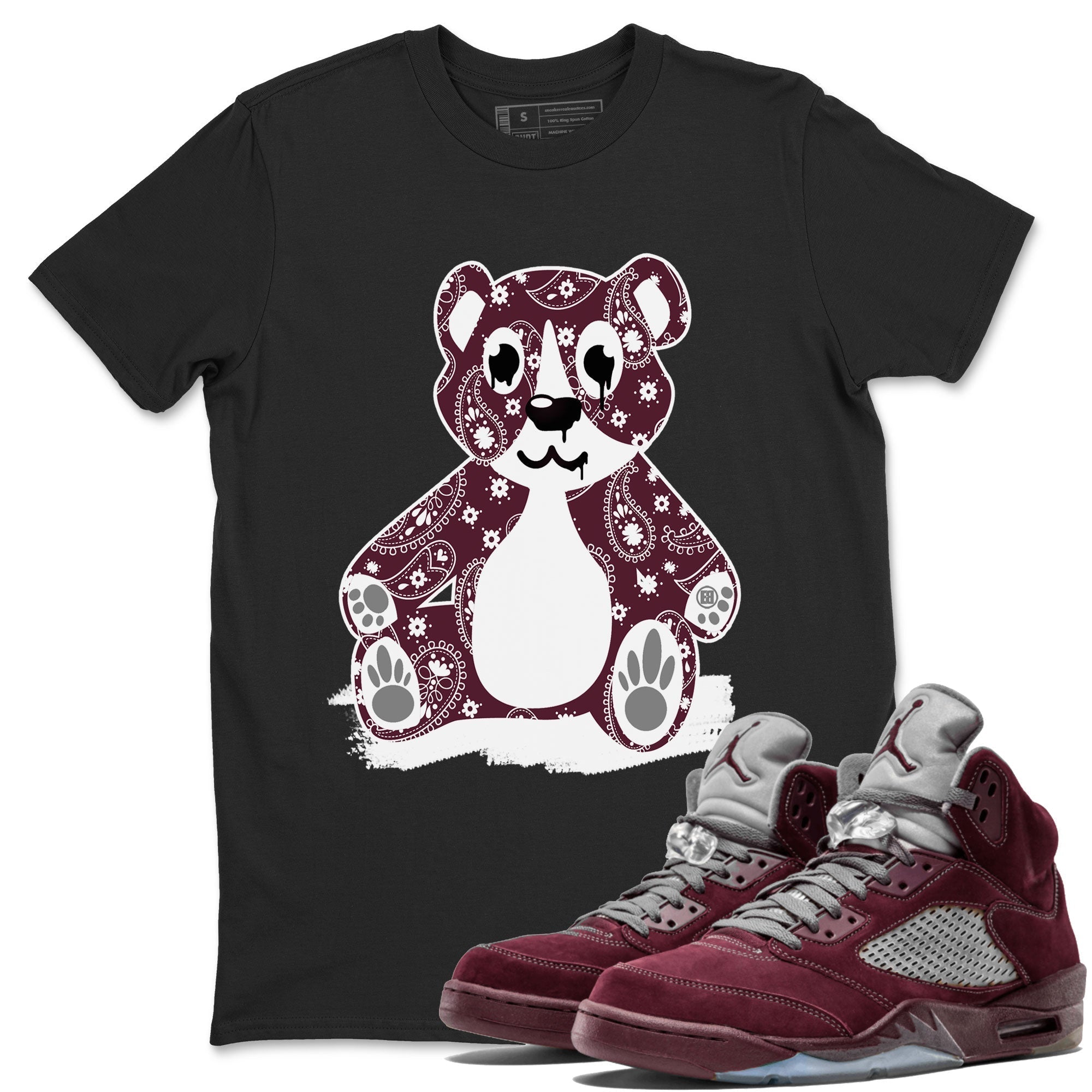 Bandana Bear Unisex Tops - Air Jordan 5 Burgundy