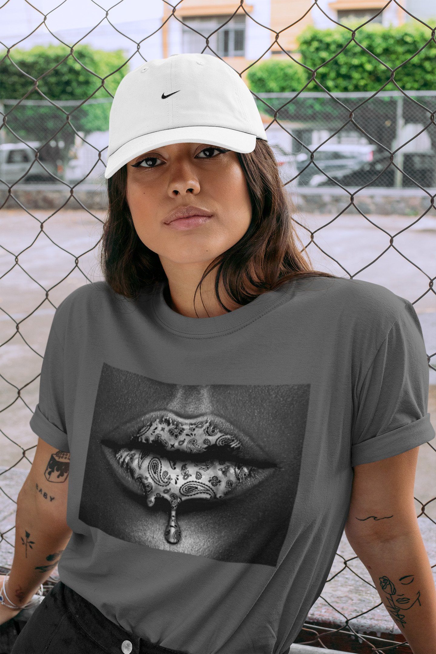 Bandana Lips Unisex Tops - Air Jordan 1 Shadow 2.0