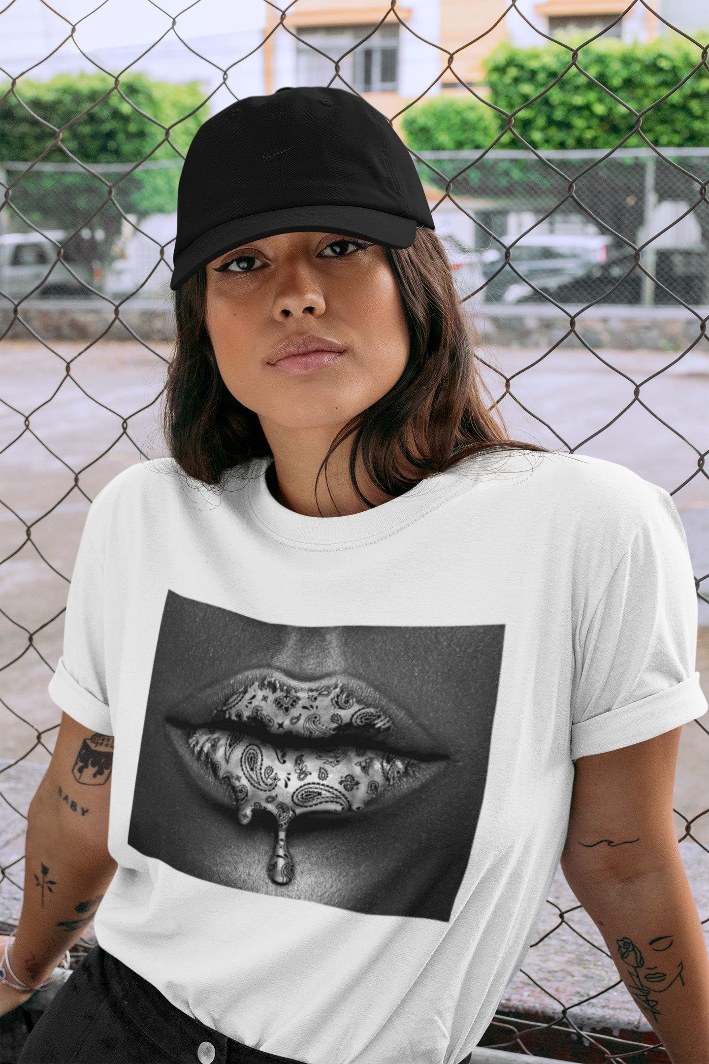 Bandana Lips Unisex Tops - Air Jordan 1 Shadow 2.0