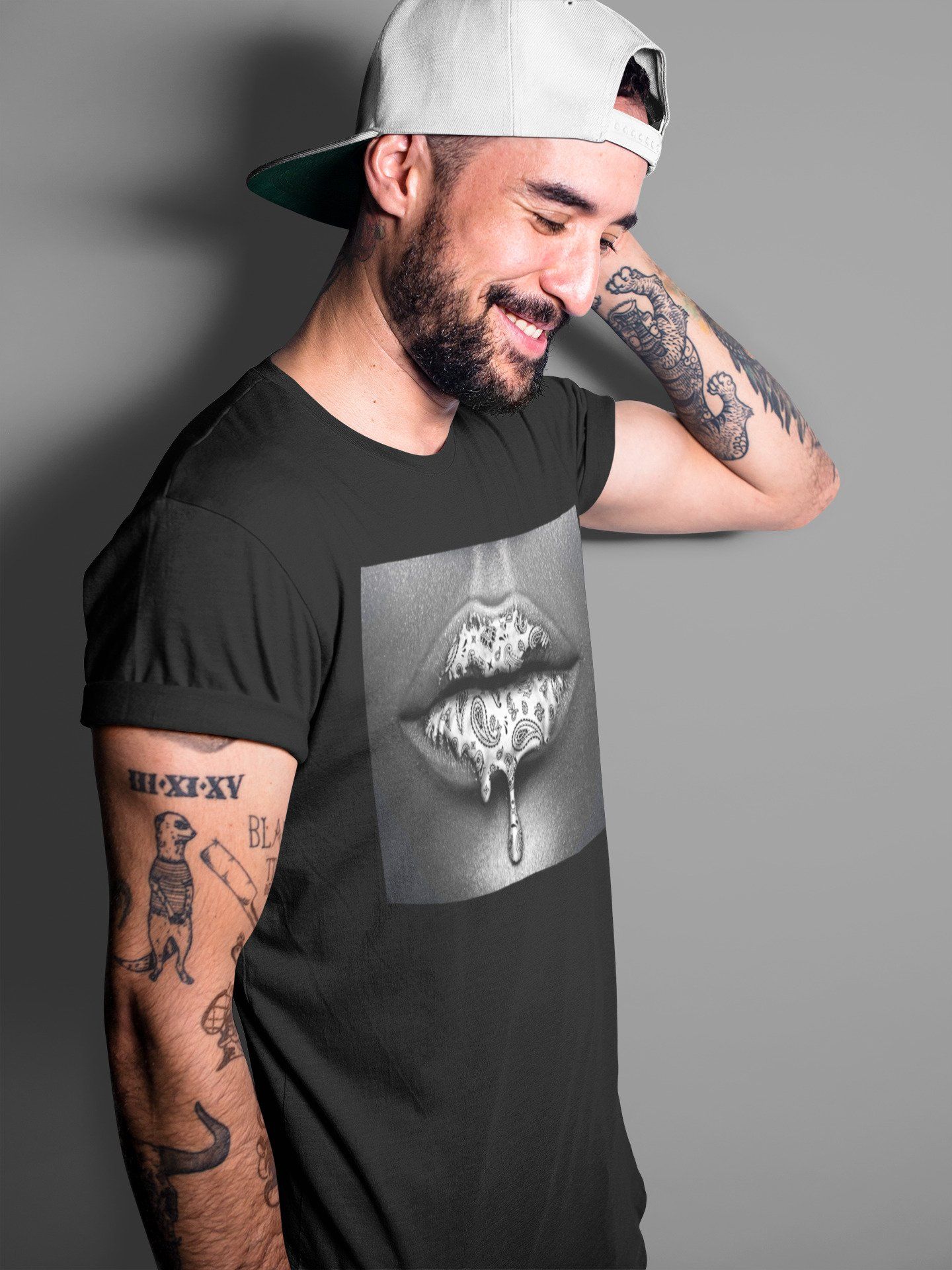 Bandana Lips Unisex Tops - Air Jordan 1 Silver Toe