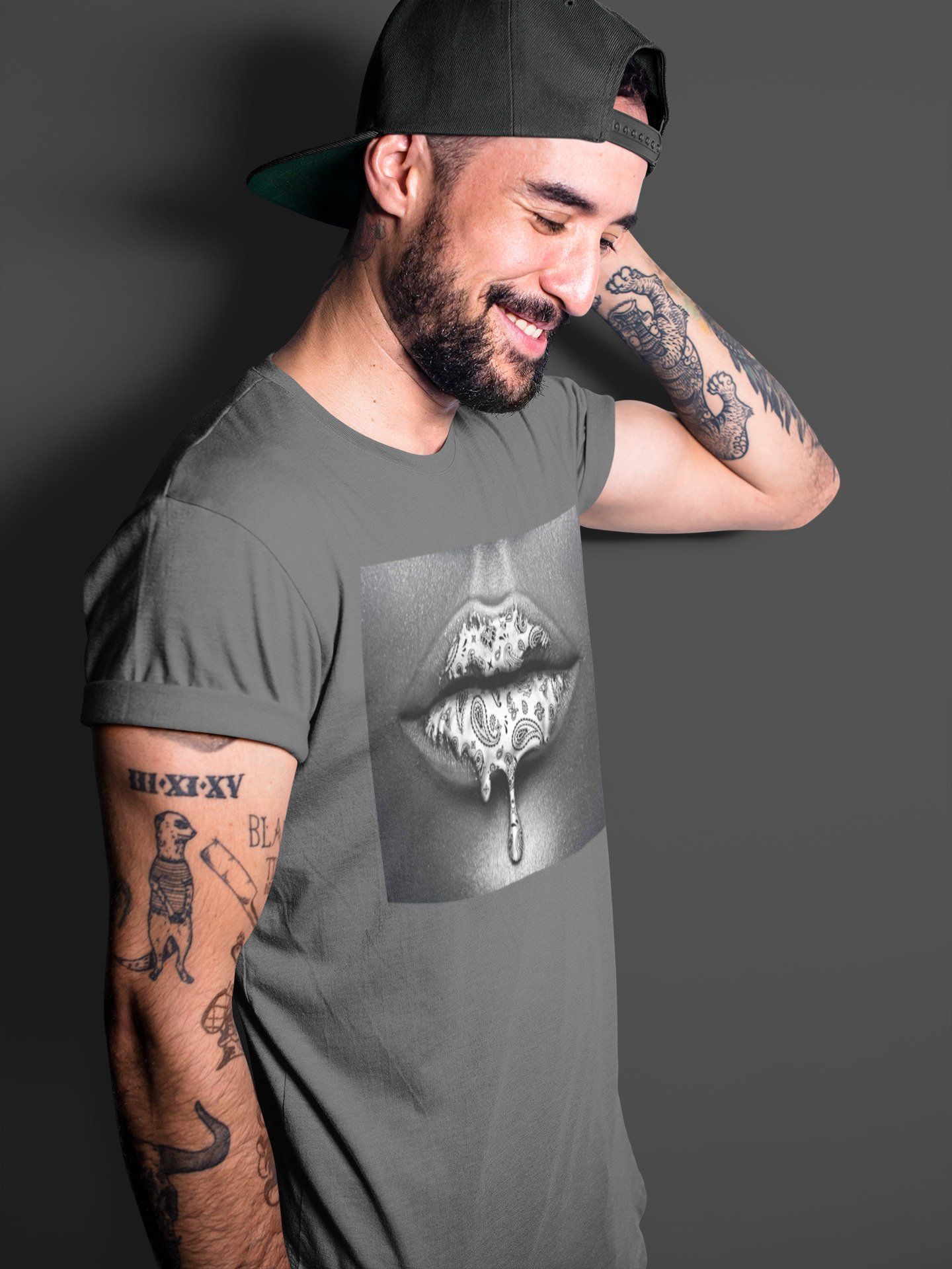 Bandana Lips Unisex Tops - Air Jordan 1 Silver Toe