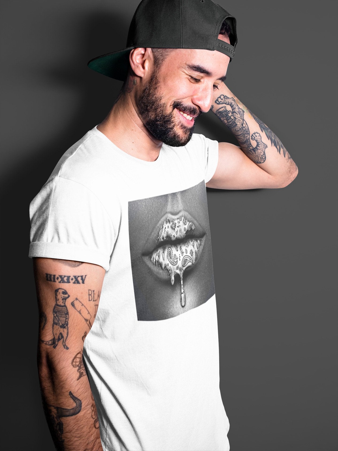Bandana Lips Unisex Tops - Air Jordan 1 Silver Toe