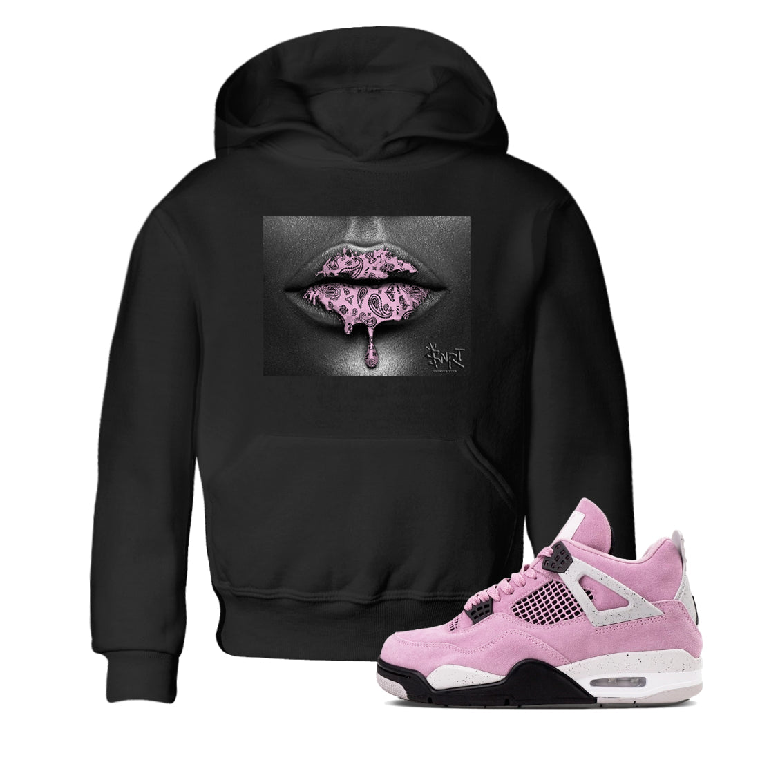Bandana Lips snkmatch Tees Kids - Air Jordan 4 Orchid
