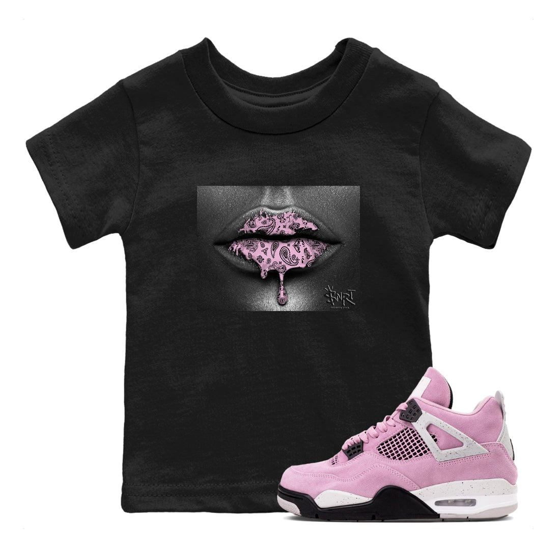 Bandana Lips snkmatch Tees Kids - Air Jordan 4 Orchid