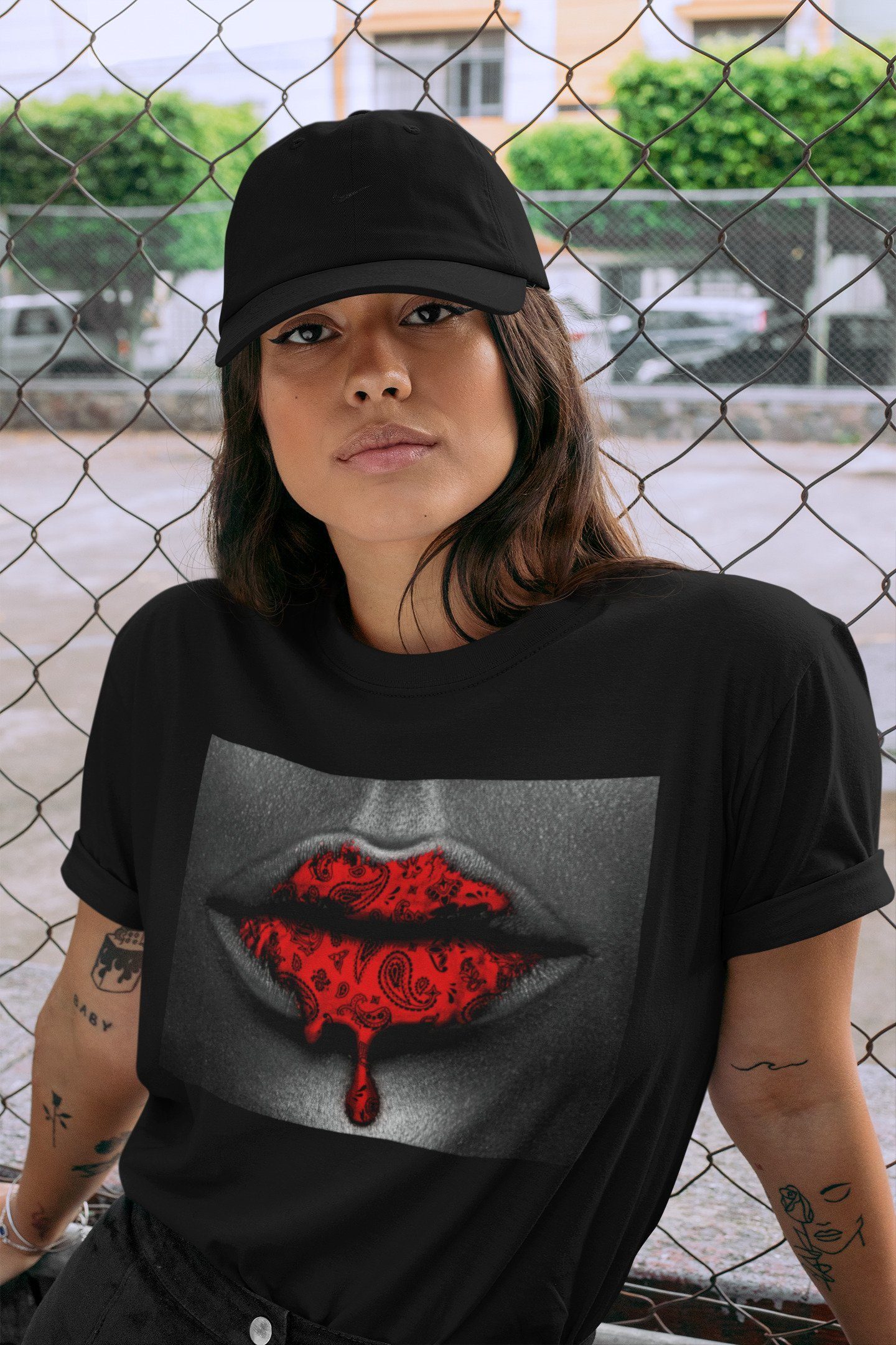 Bandana Lips Unisex Tops - Air Jordan 5 Raging Bull