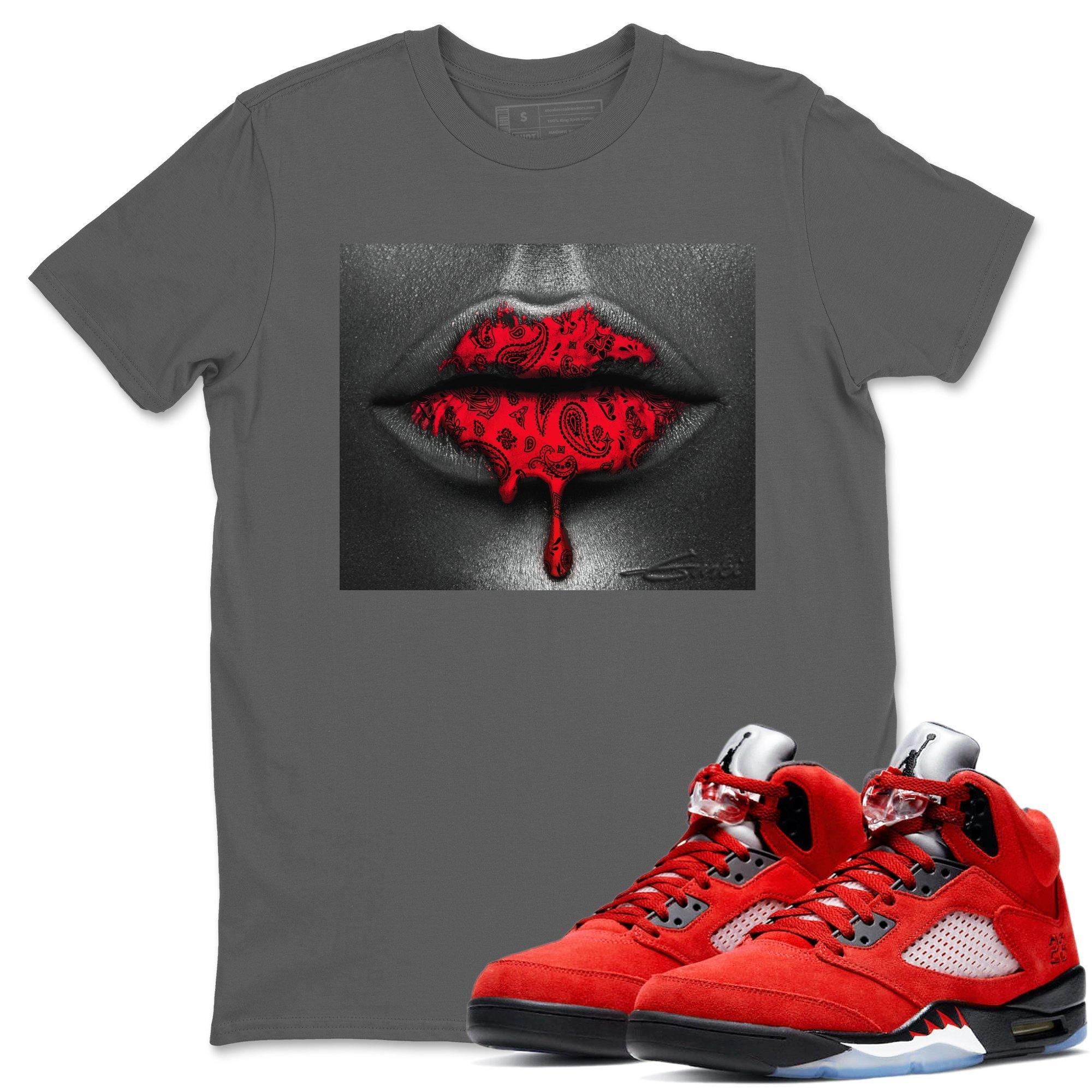 Bandana Lips Unisex Tops - Air Jordan 5 Raging Bull