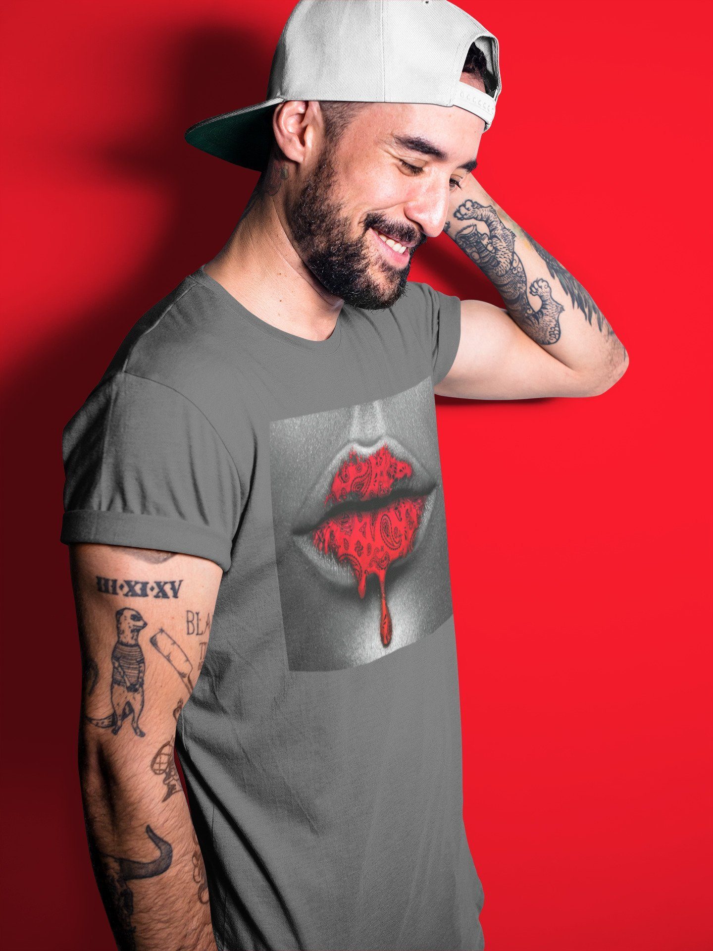 Bandana Lips Unisex Tops - Air Jordan 5 Raging Bull