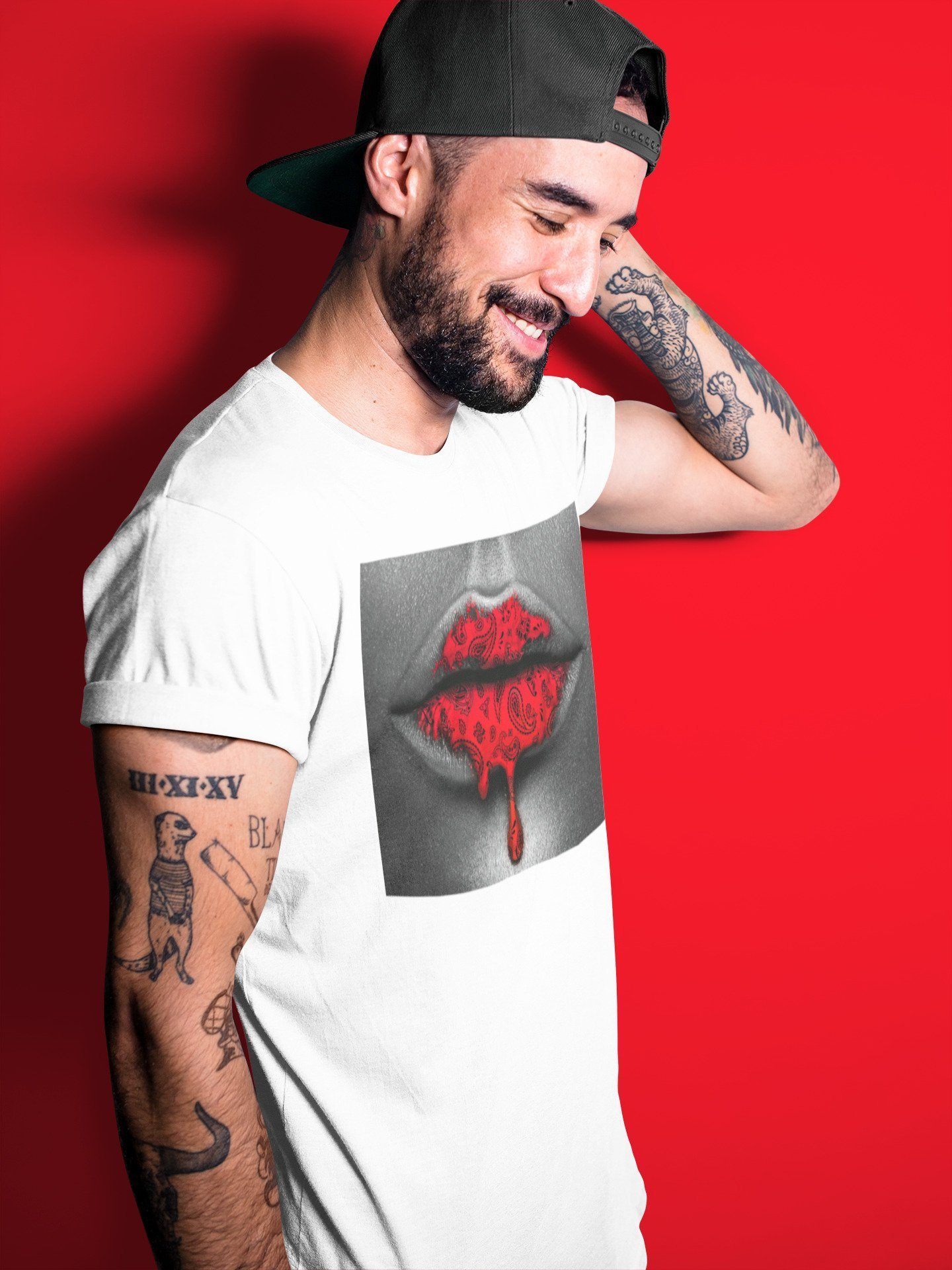 Bandana Lips Unisex Tops - Air Jordan 5 Raging Bull