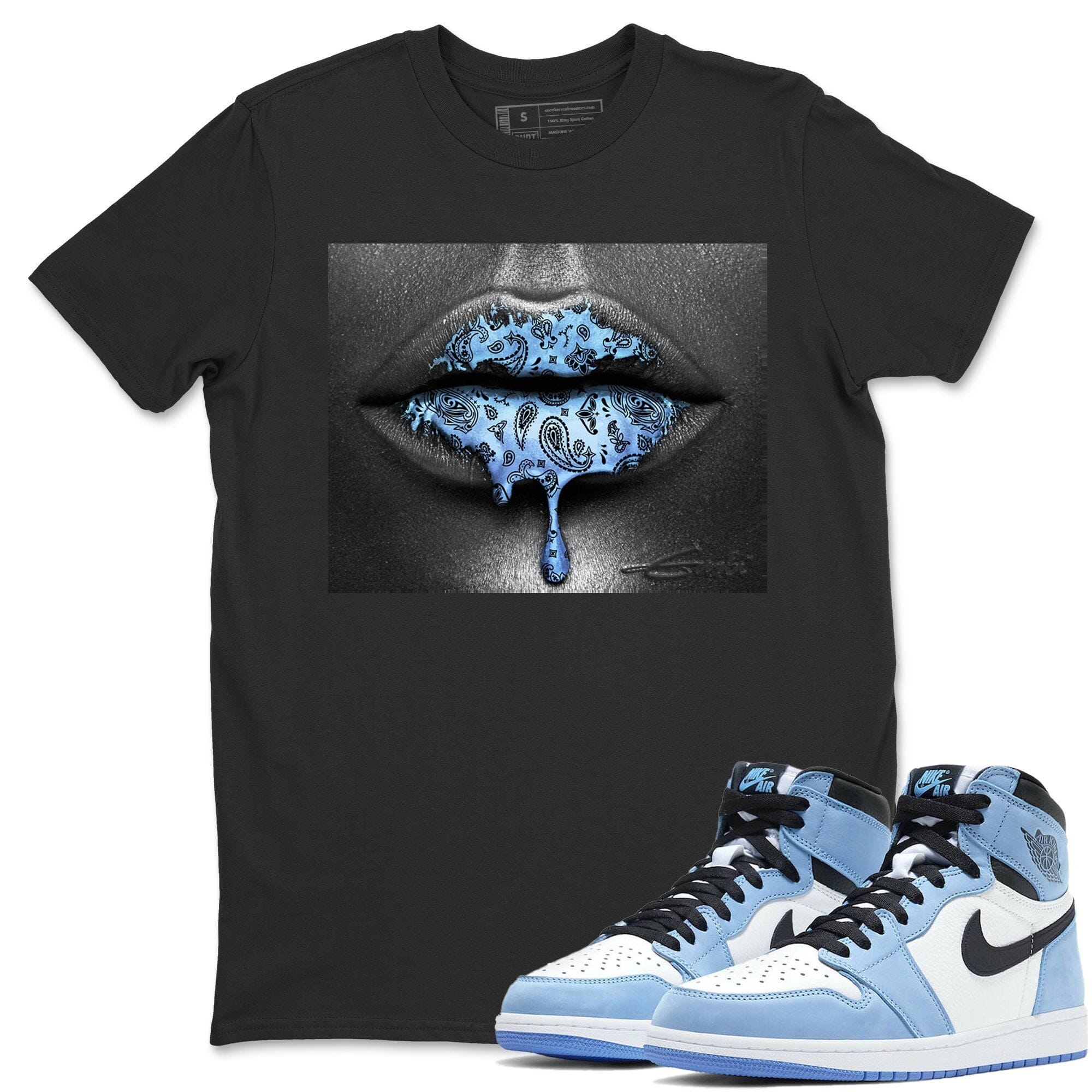 Bandana Lips Unisex Tops - Air Jordan 1 University Blue