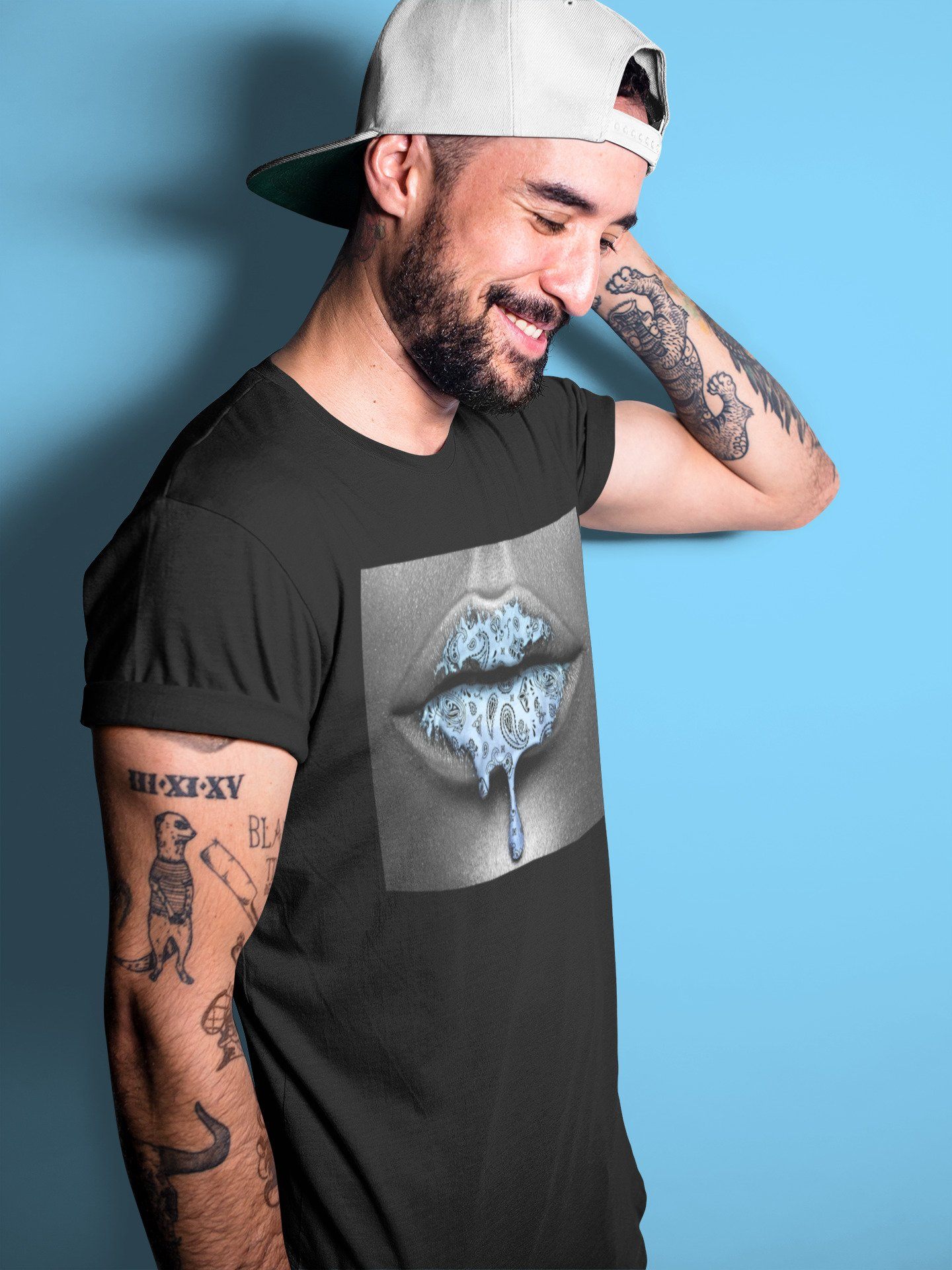 Bandana Lips Unisex Tops - Air Jordan 1 University Blue