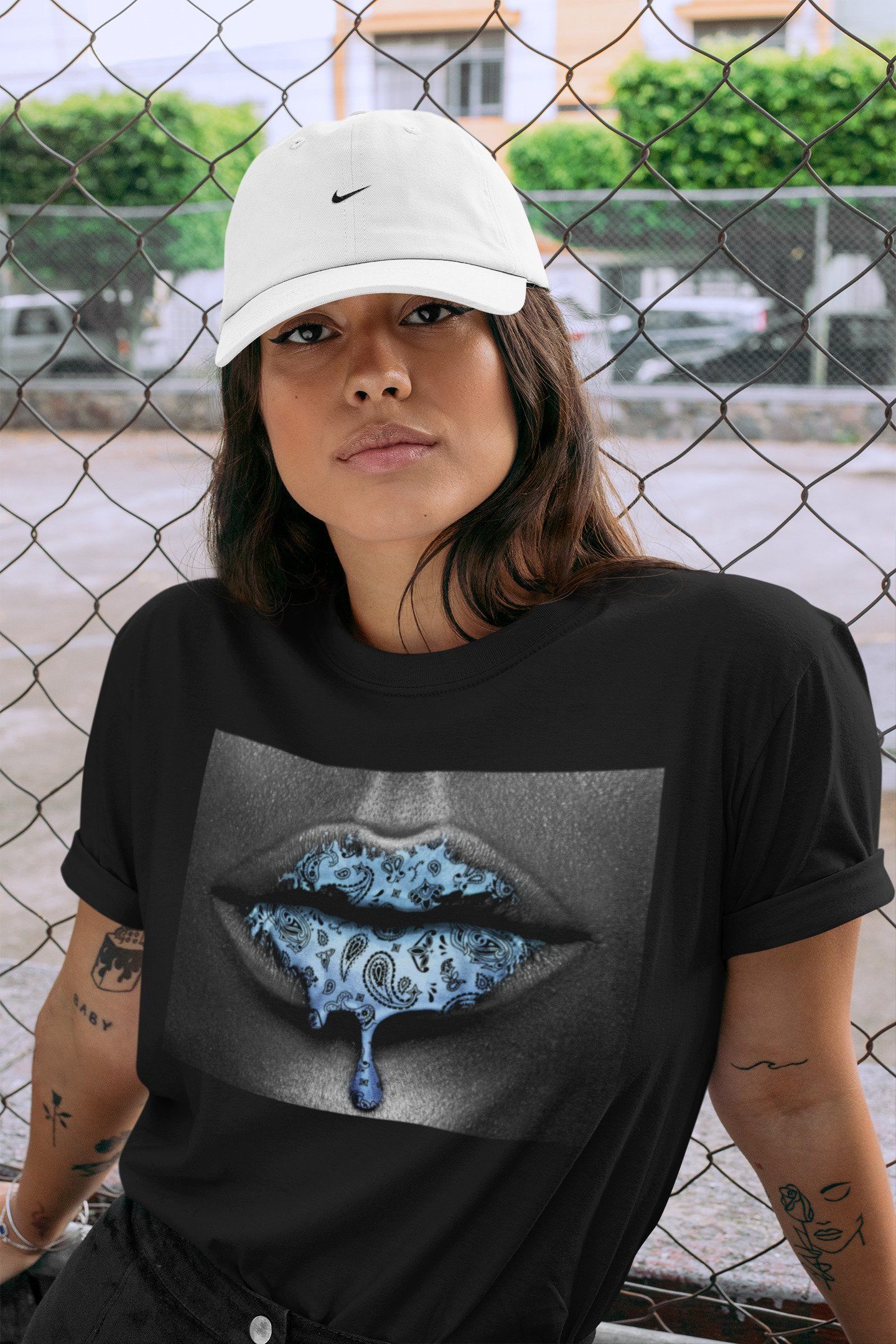 Bandana Lips Unisex Tops - Air Jordan 1 University Blue