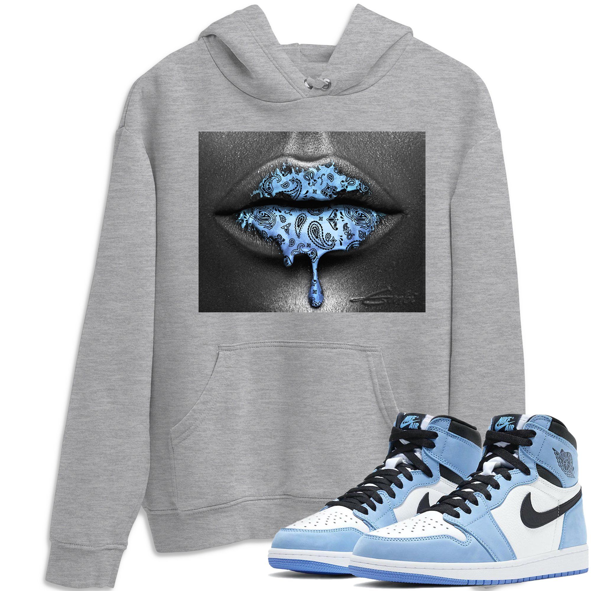 Bandana Lips Unisex Tops - Air Jordan 1 University Blue
