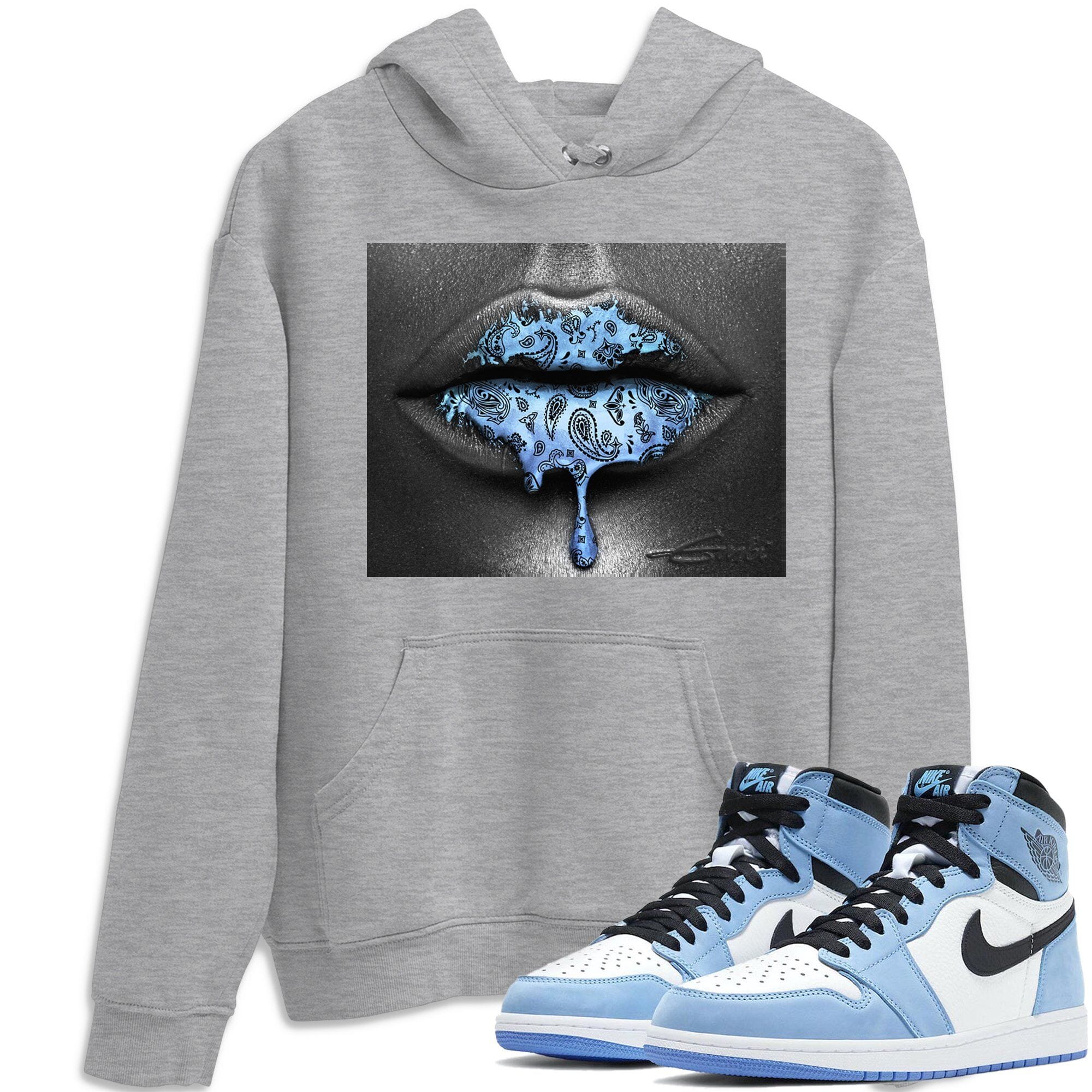 Bandana Lips Unisex Tops - Air Jordan 1 University Blue