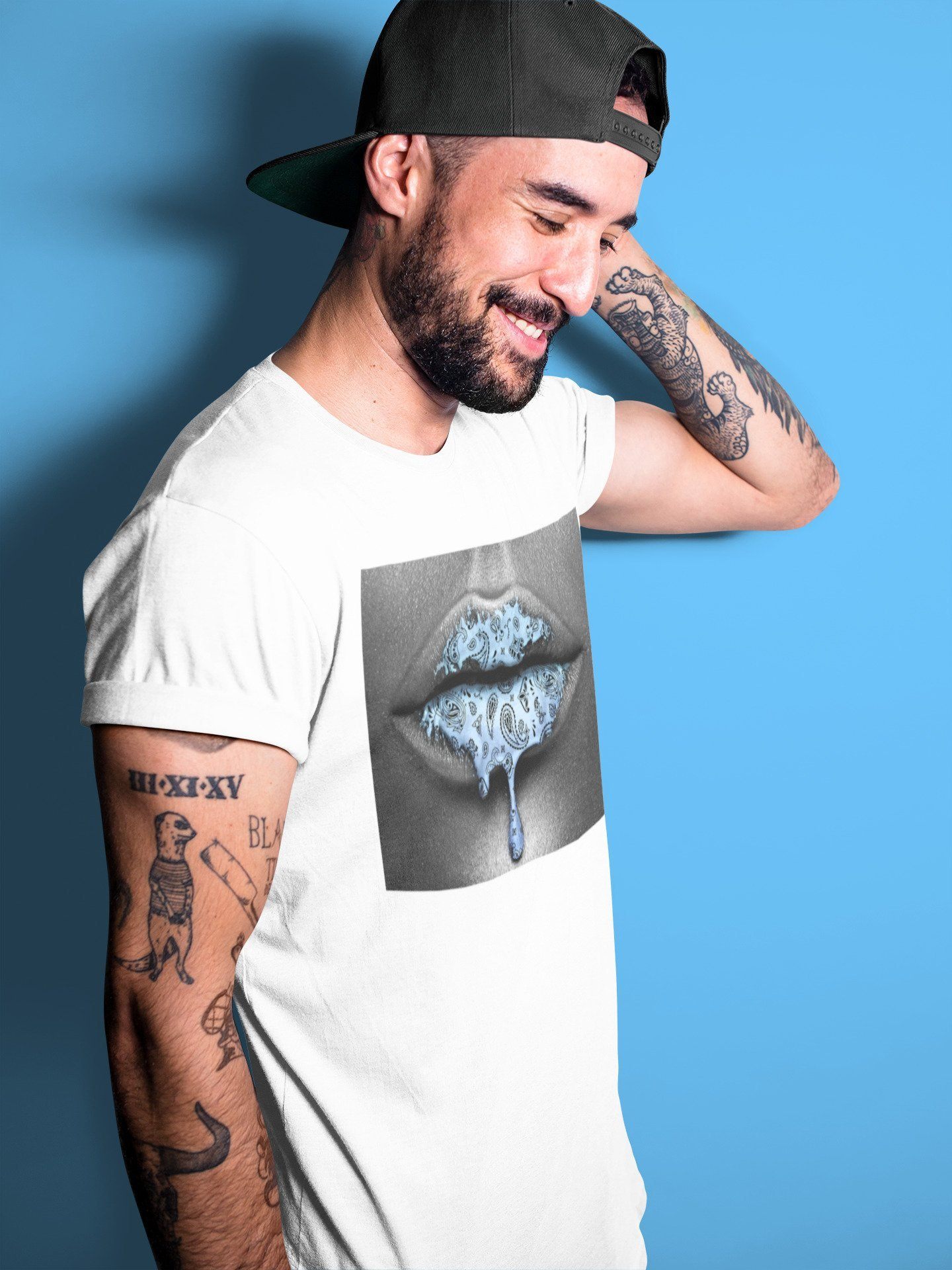 Bandana Lips Unisex Tops - Air Jordan 1 University Blue