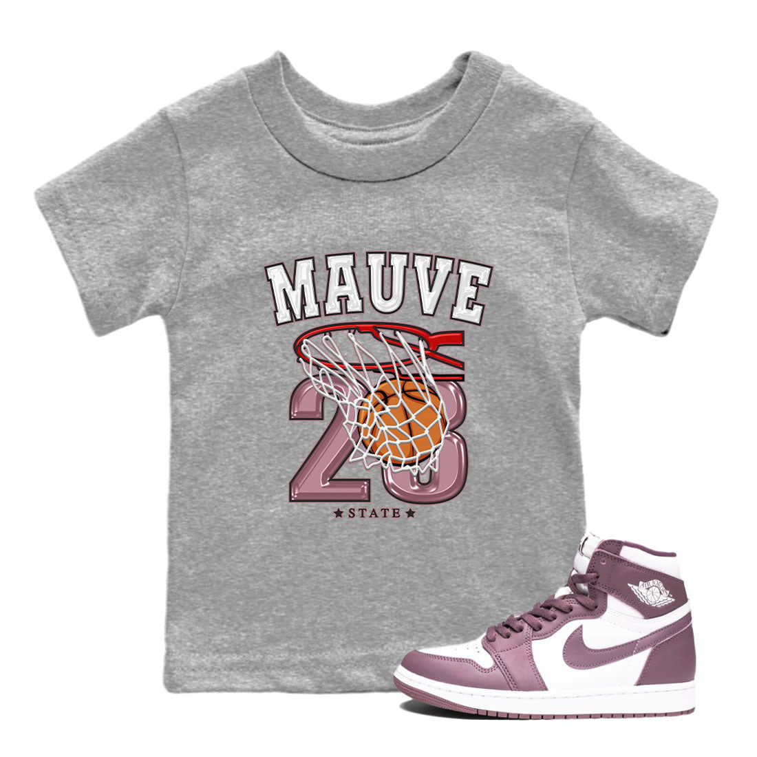 Basketball snkmatch Tee Kids - Air Jordan 1 Mauve