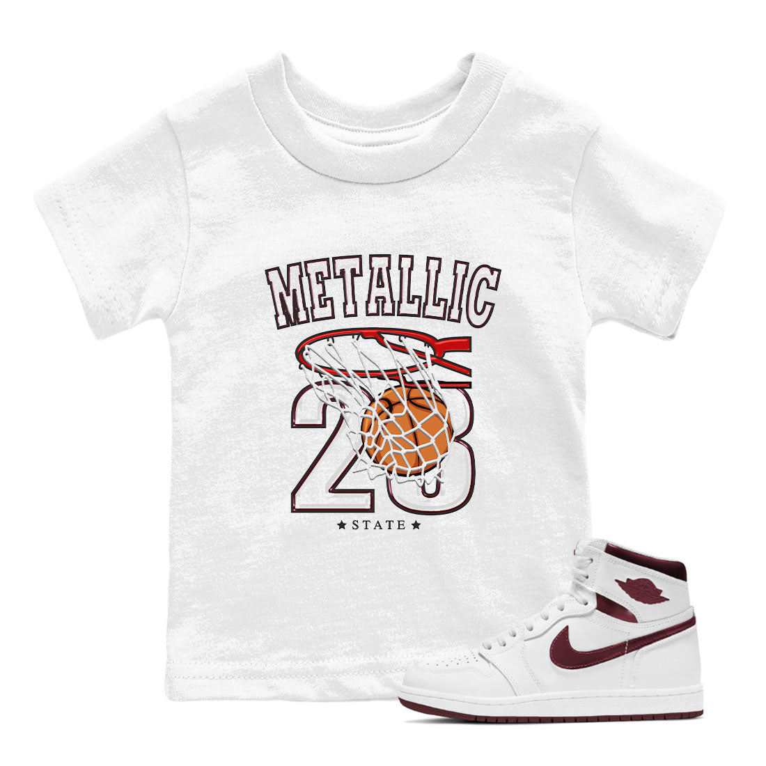 Basketball snkmatch Tees Kids - Air Jordan 1 Metallic Burgundy