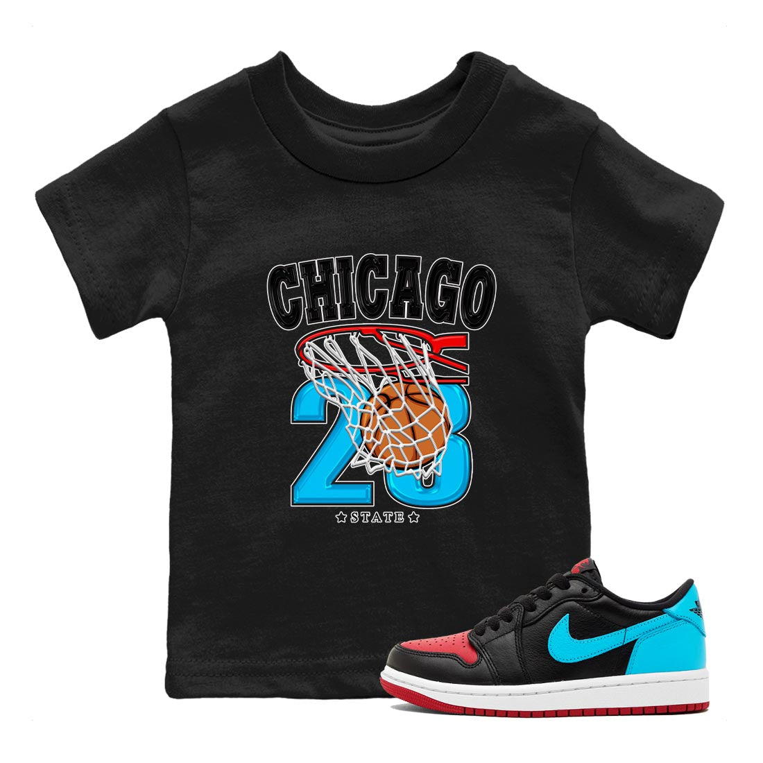 Basketball snkmatch Tee Kids - Air Jordan 1 UNC to Chicago