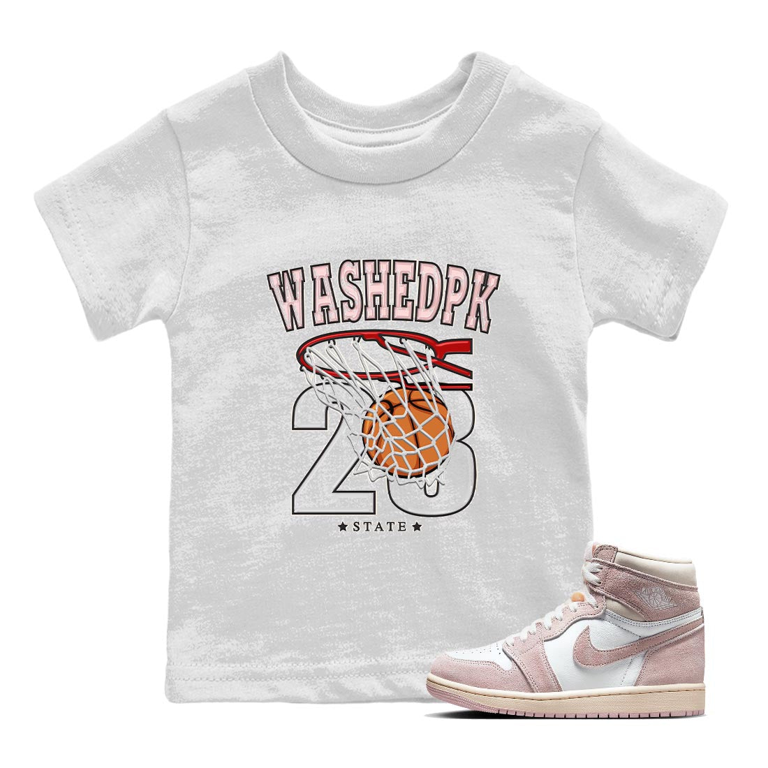Basketball Kids Tops - Air Jordan 1 Washed Pink