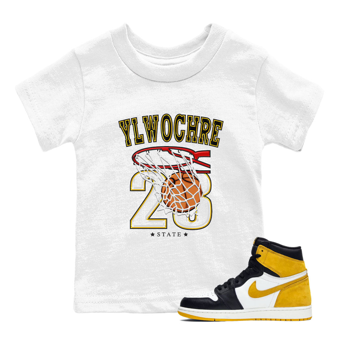 Basketball snkmatch Tees Kids - Air Jordan 1 Yellow Ochre