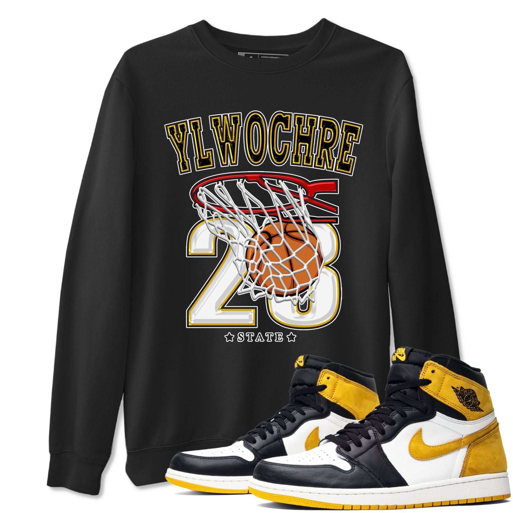 Basketball snkmatch Tees - Air Jordan 1 Yellow Ochre