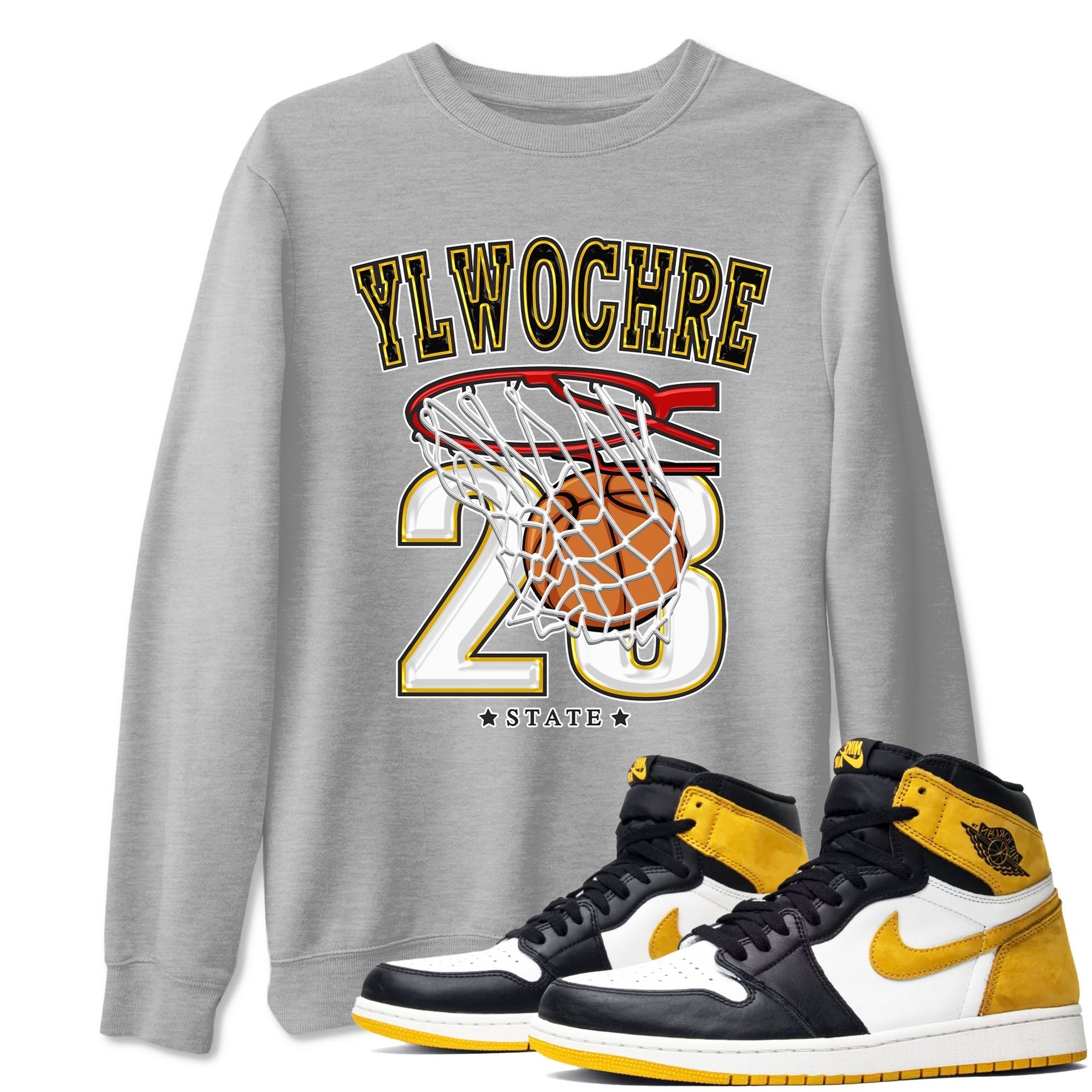Basketball snkmatch Tees - Air Jordan 1 Yellow Ochre