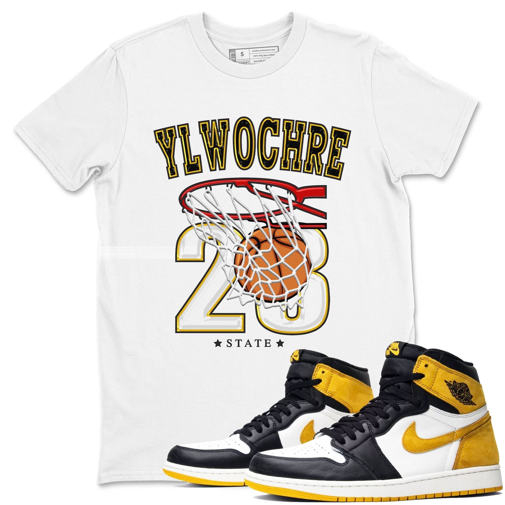Basketball snkmatch Tees - Air Jordan 1 Yellow Ochre