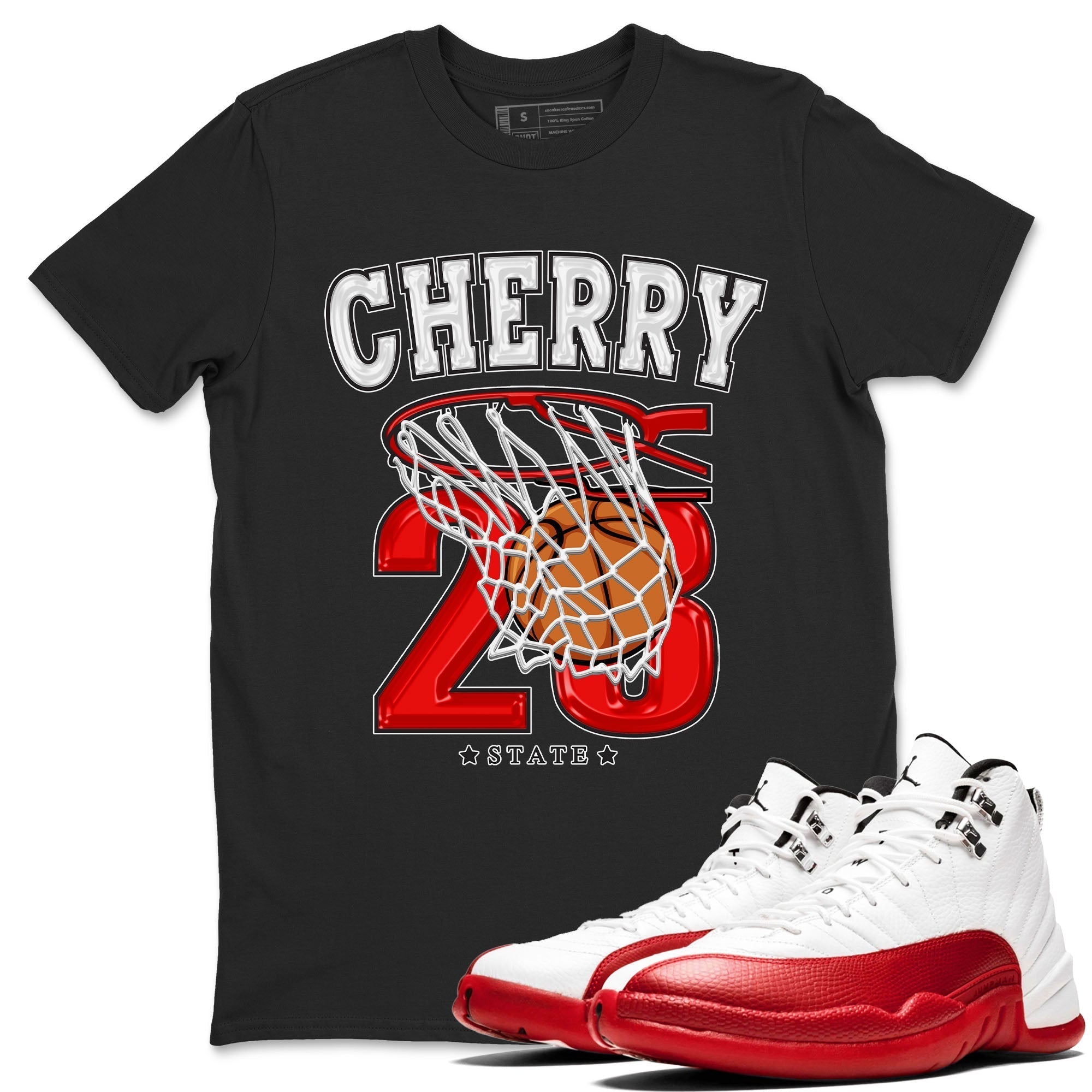 Basketball snkmatch Tee - Air Jordan 12 Cherry