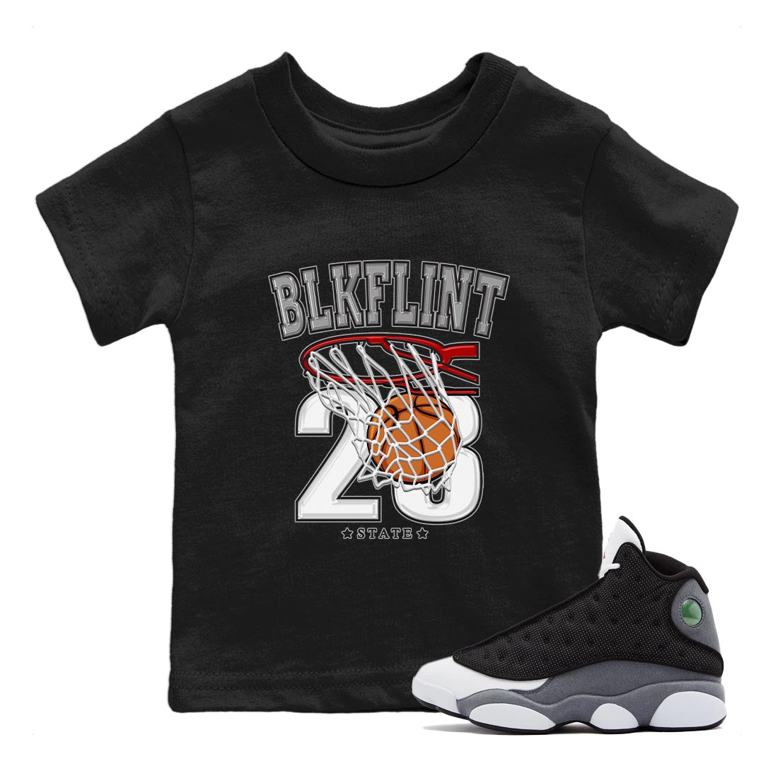 Basketball Kids Tops - Air Jordan 13 Black Flint