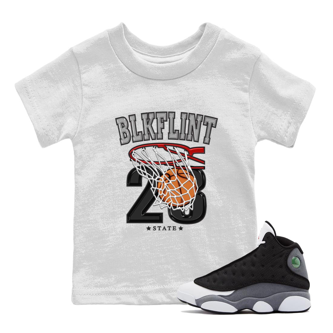 Basketball Kids Tops - Air Jordan 13 Black Flint
