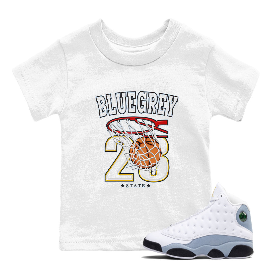 Basketball snkmatch Tees Kids - Air Jordan 13 Blue Grey