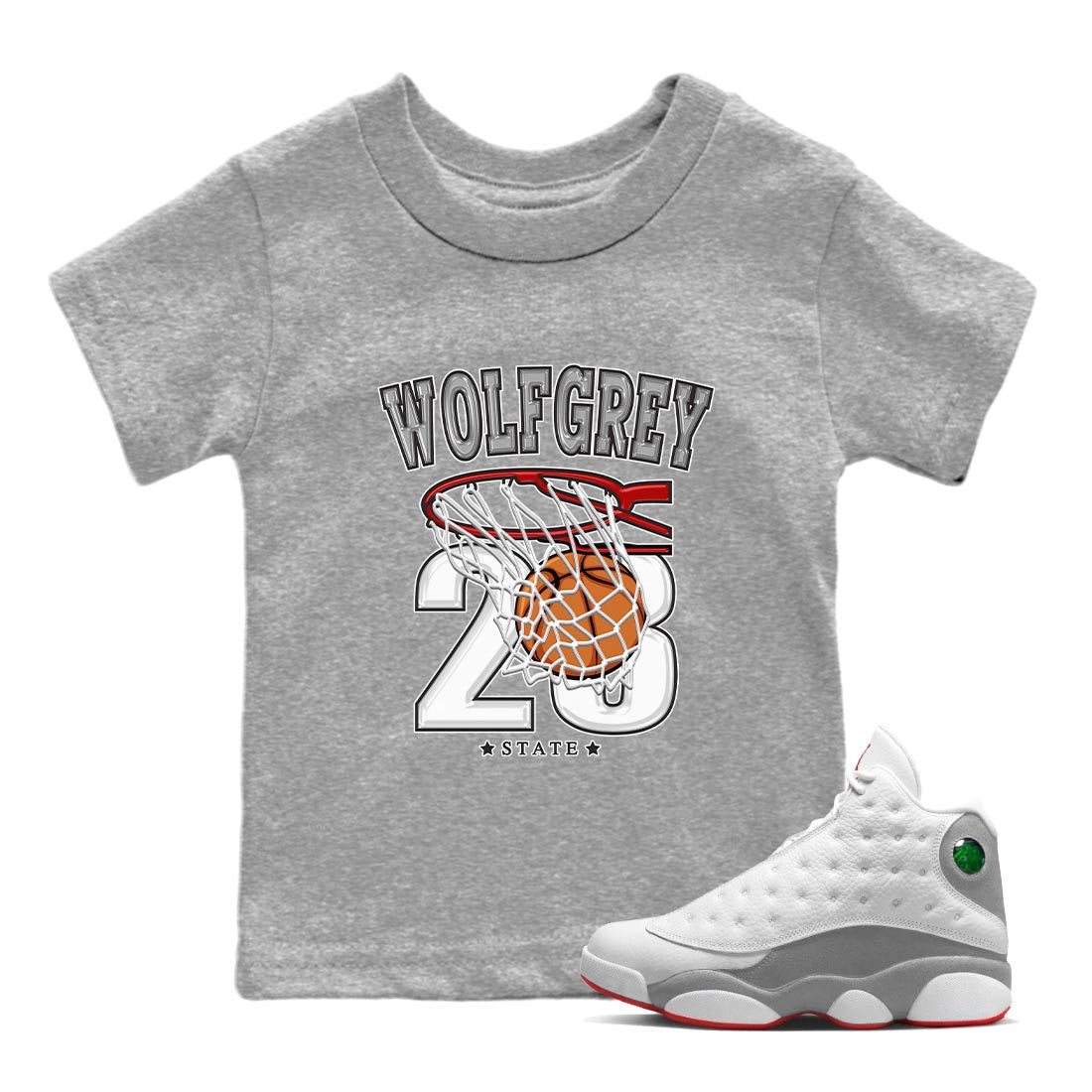 Basketball Kids Tops - Air Jordan 13 Wolf Grey