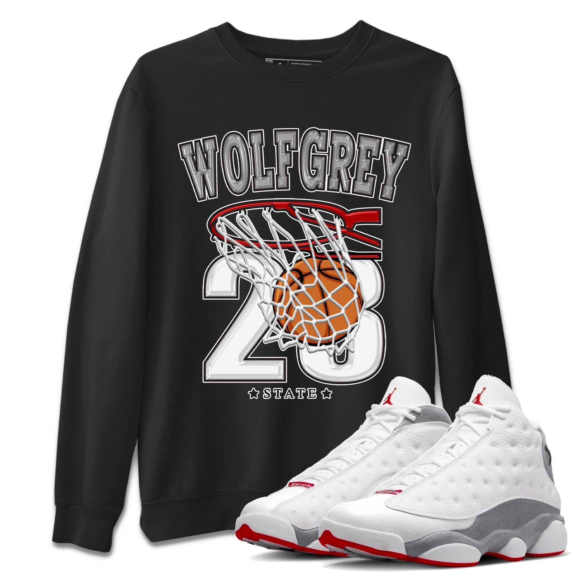 Basketball Unisex Tops - Air Jordan 13 Wolf Grey