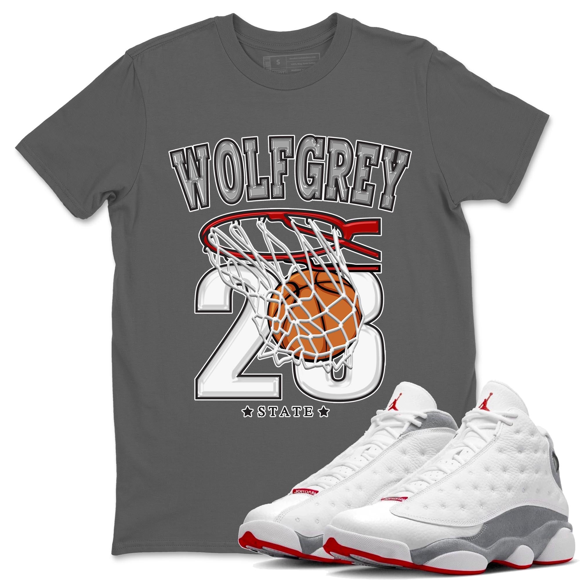 Basketball Unisex Tops - Air Jordan 13 Wolf Grey