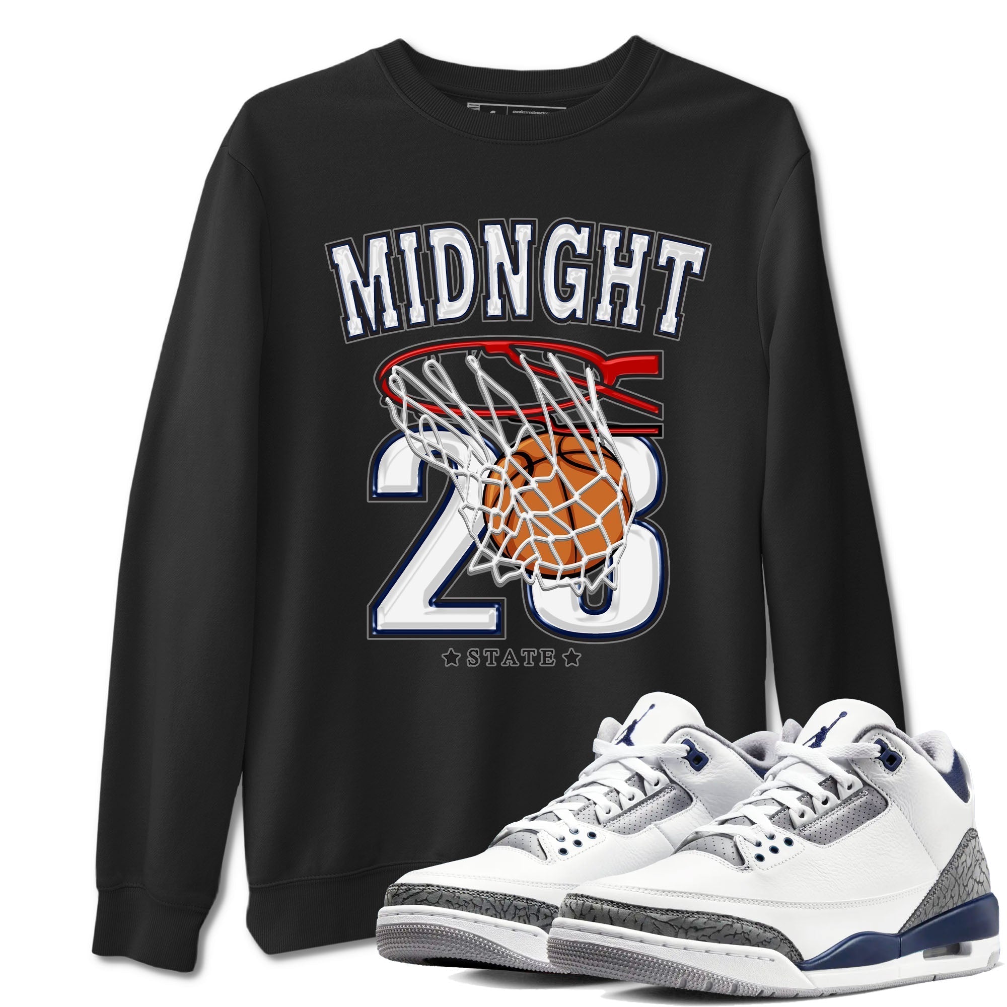 Basketball snkmatch Tees - Air Jordan 3 Midnight Navy 2023