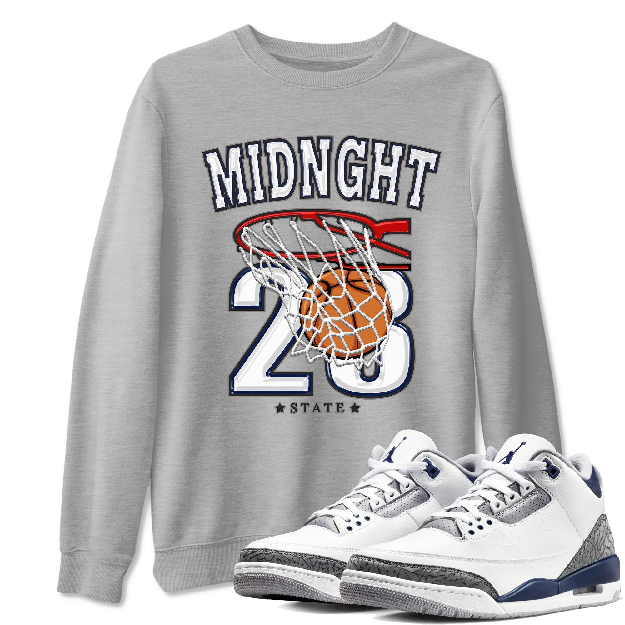 Basketball snkmatch Tees - Air Jordan 3 Midnight Navy 2023