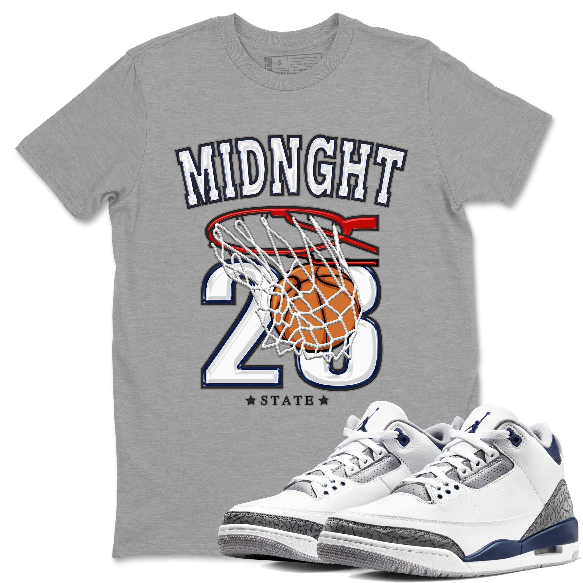 Basketball snkmatch Tees - Air Jordan 3 Midnight Navy 2023