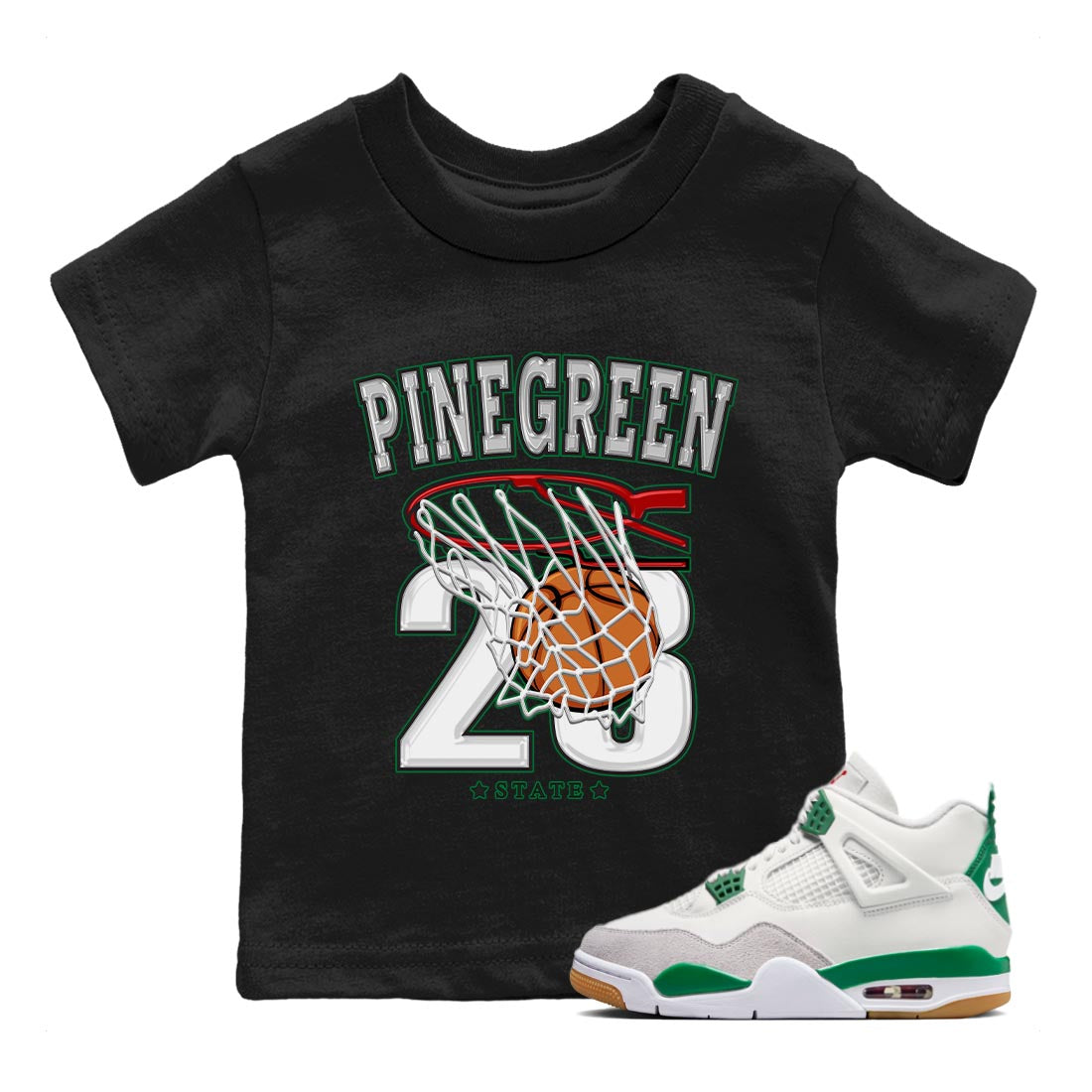Basketball Kids Tops - Air Jordan 4 Pine Green