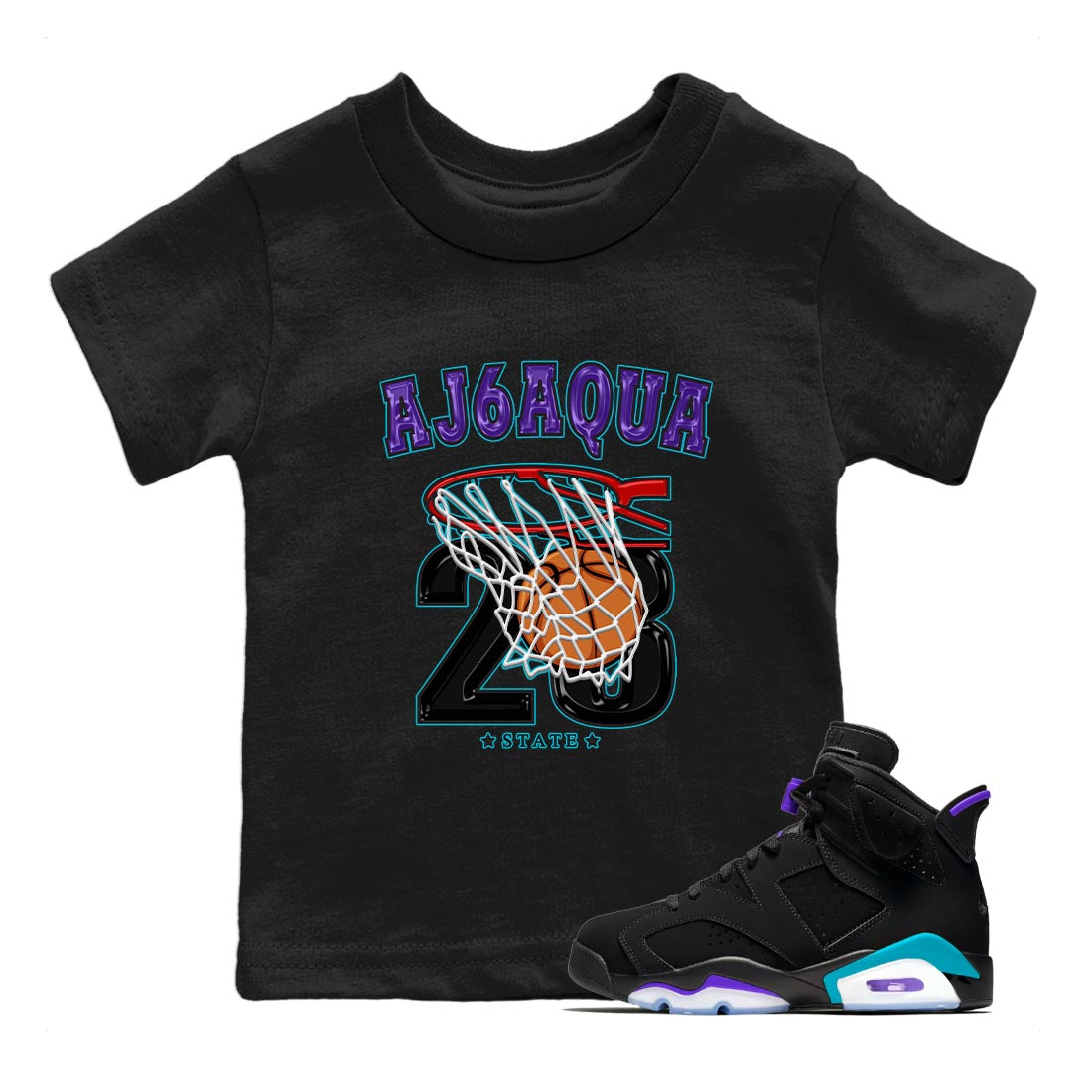 Basketball snkmatch Tee Kids - Air Jordan 6 Aqua
