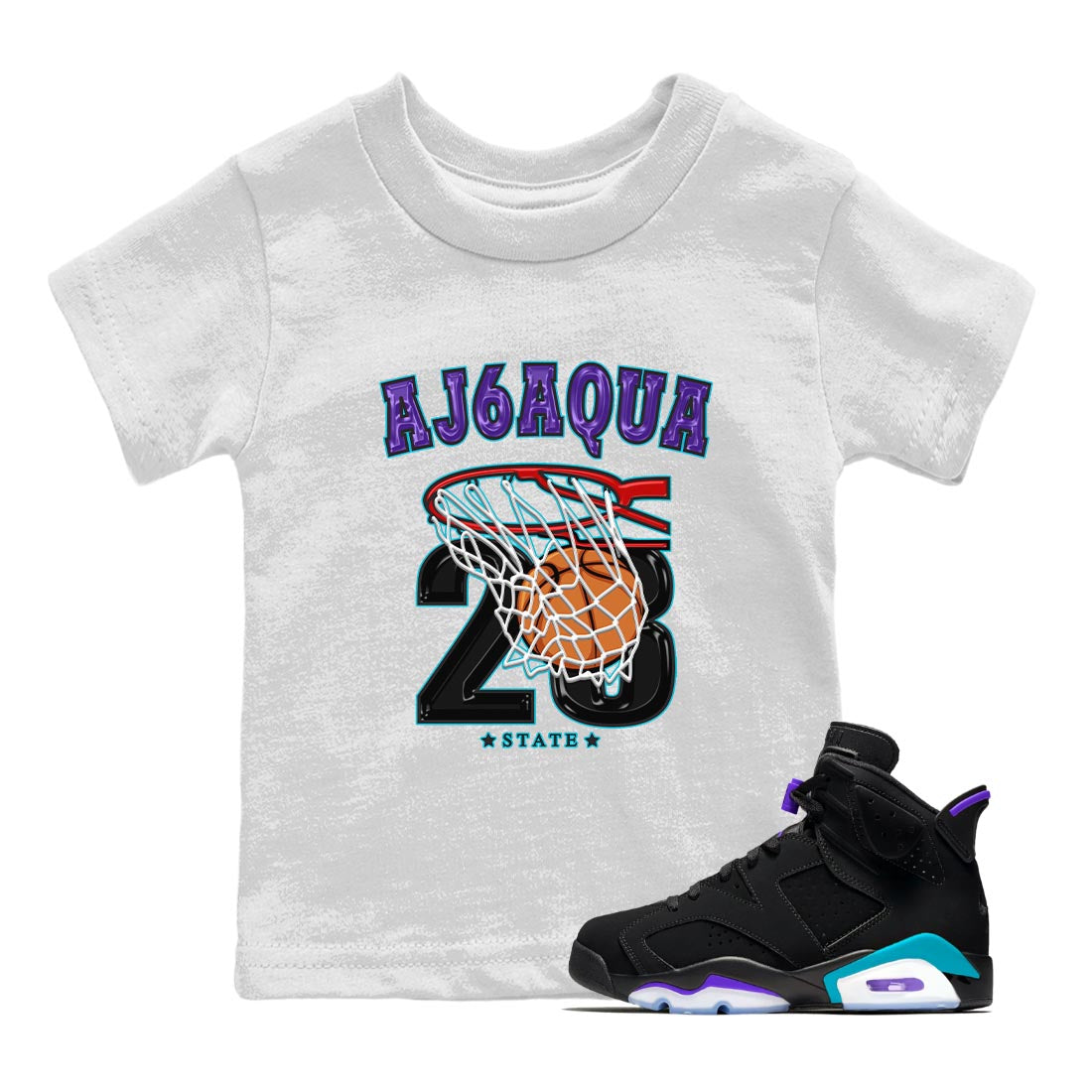 Basketball snkmatch Tee Kids - Air Jordan 6 Aqua