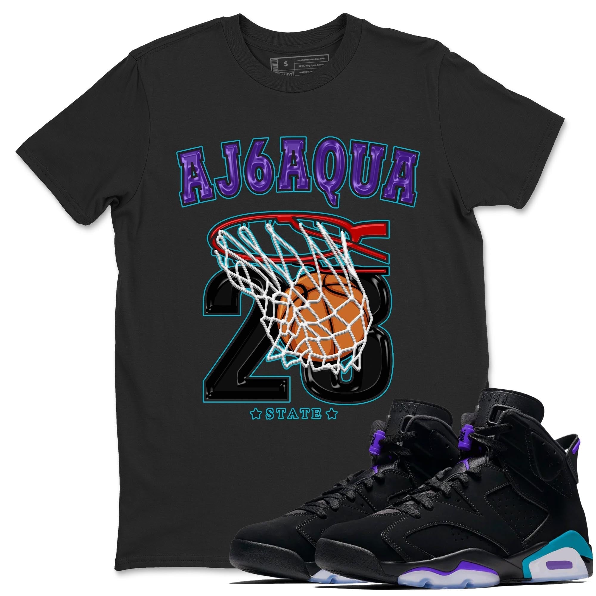 Basketball snkmatch Tee - Air Jordan 6 Aqua