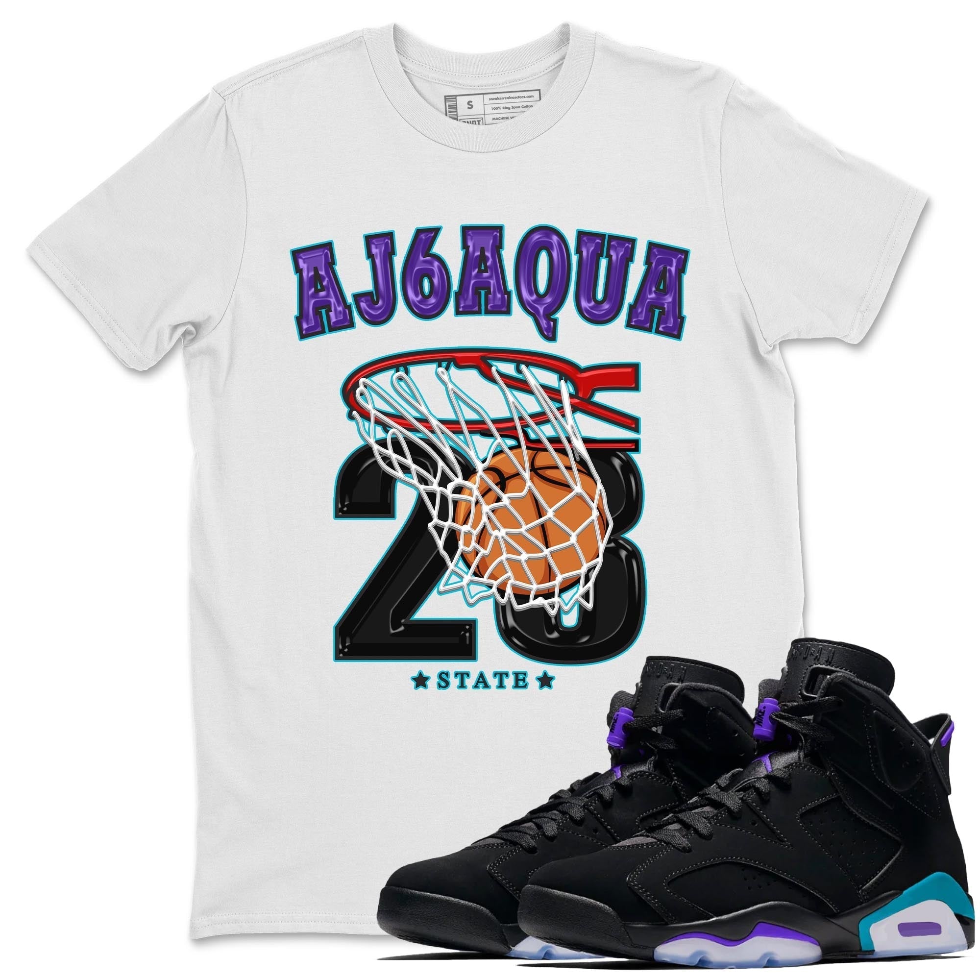 Basketball snkmatch Tee - Air Jordan 6 Aqua