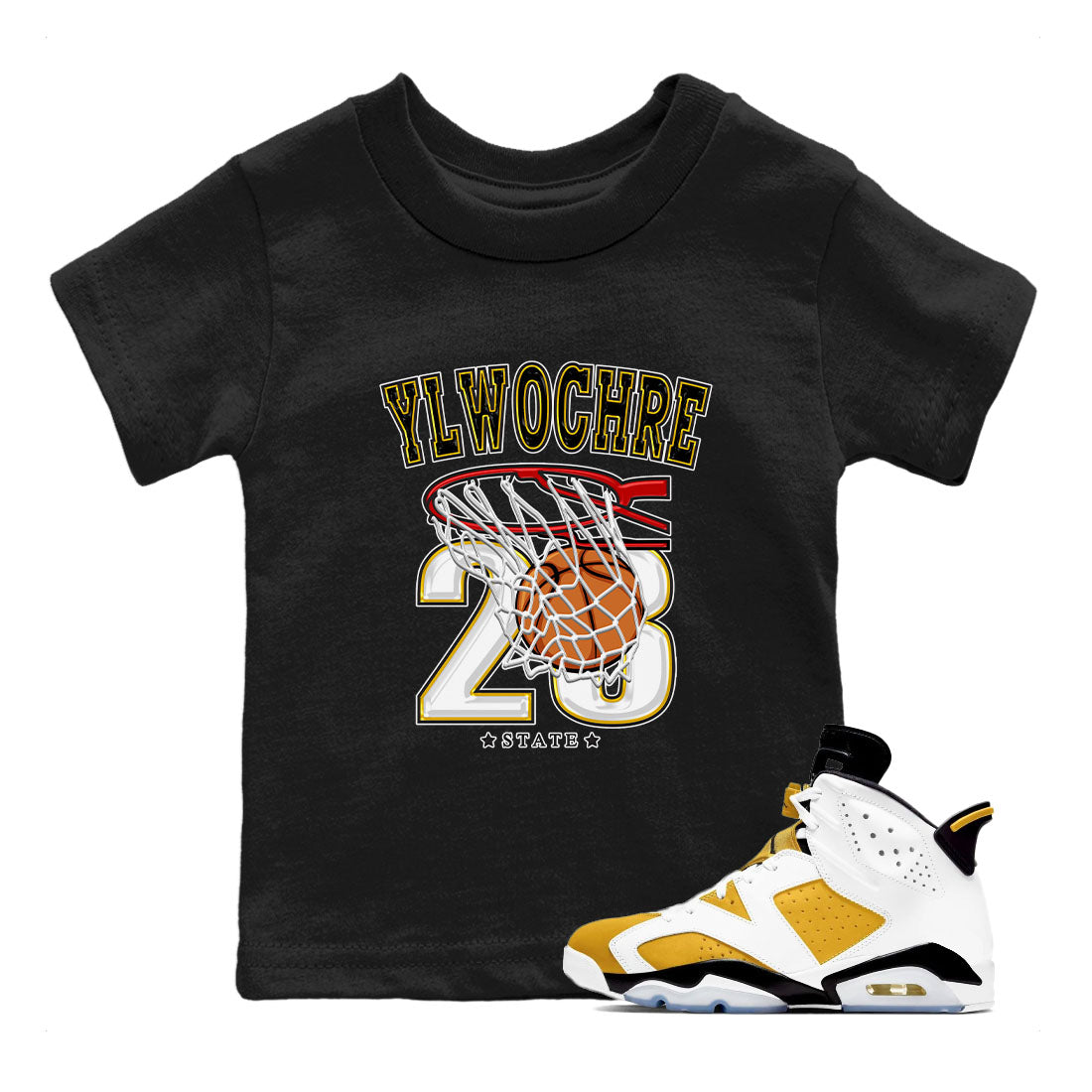Basketball snkmatch Tees Kids - Air Jordan 6 Yellow Ochre