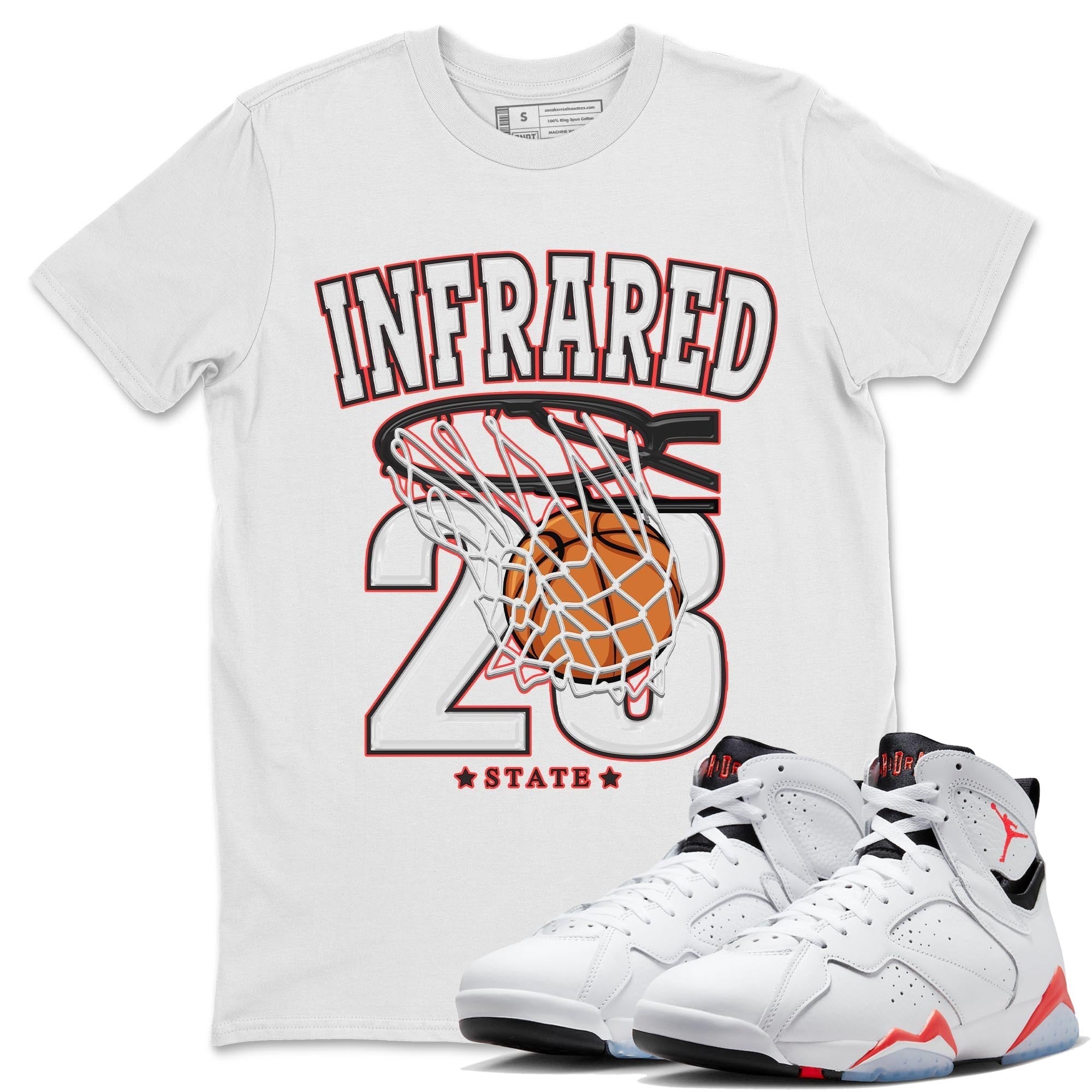 Basketball snkmatch Tee - Air Jordan 7 White Infrared