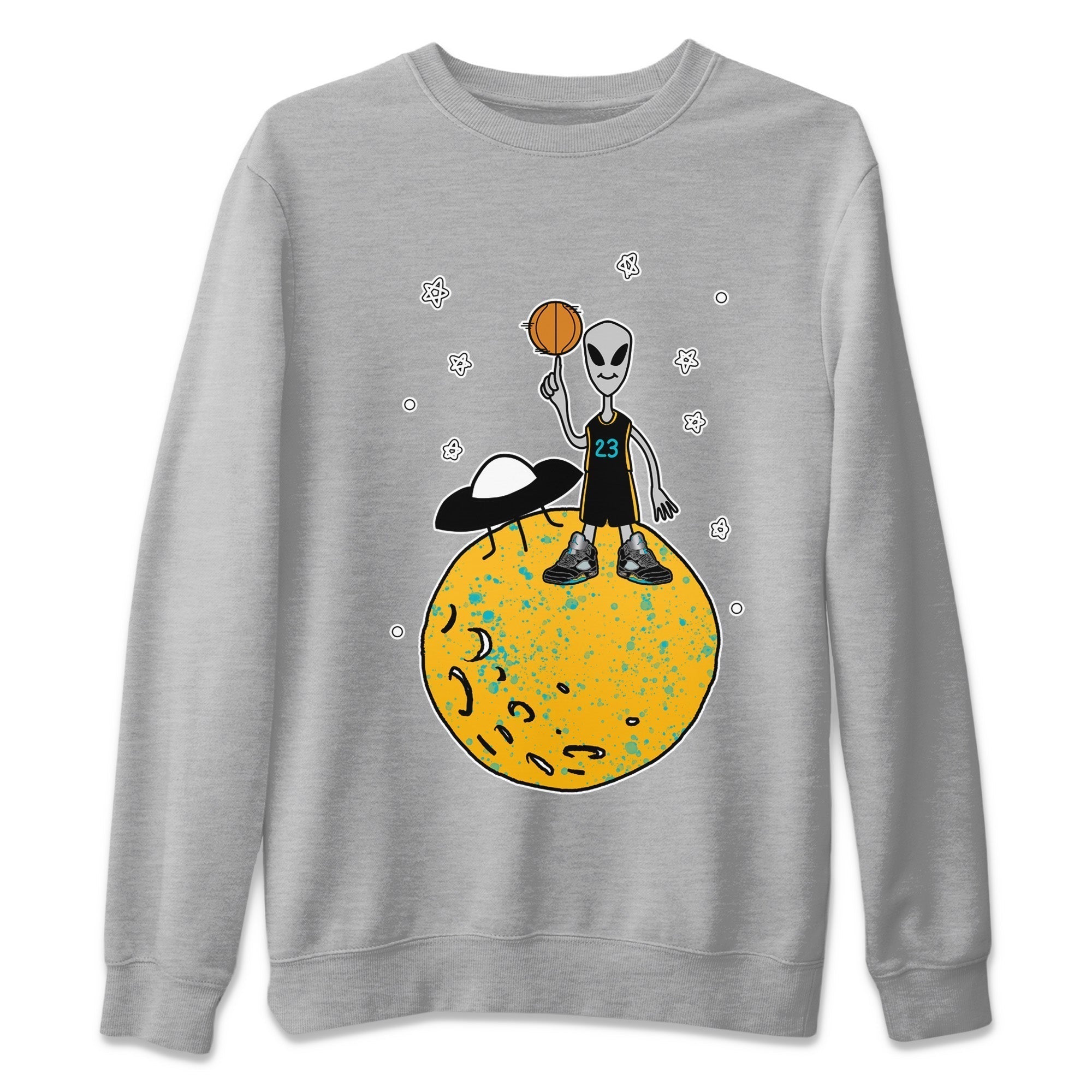 Basketball Alien Unisex Tops - Air Jordan 5 Aqua