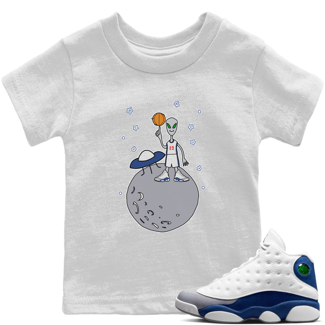 Basketball Alien Kids Tops - Air Jordan 13 French Blue