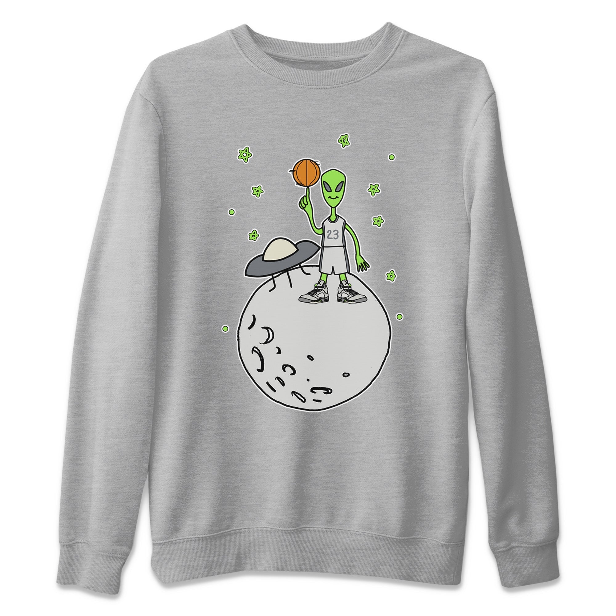 Basketball Alien Unisex Tops - Air Jordan 5 Green Bean