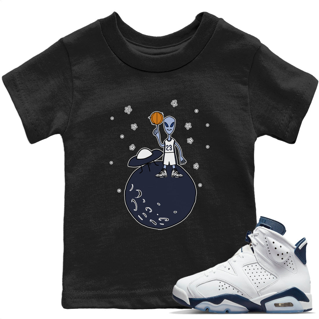 Basketball Alien Kids Tops - Air Jordan 6 Midnight Navy