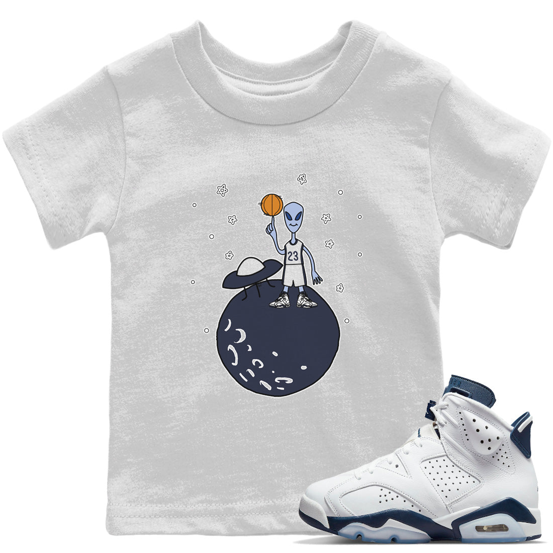 Basketball Alien Kids Tops - Air Jordan 6 Midnight Navy