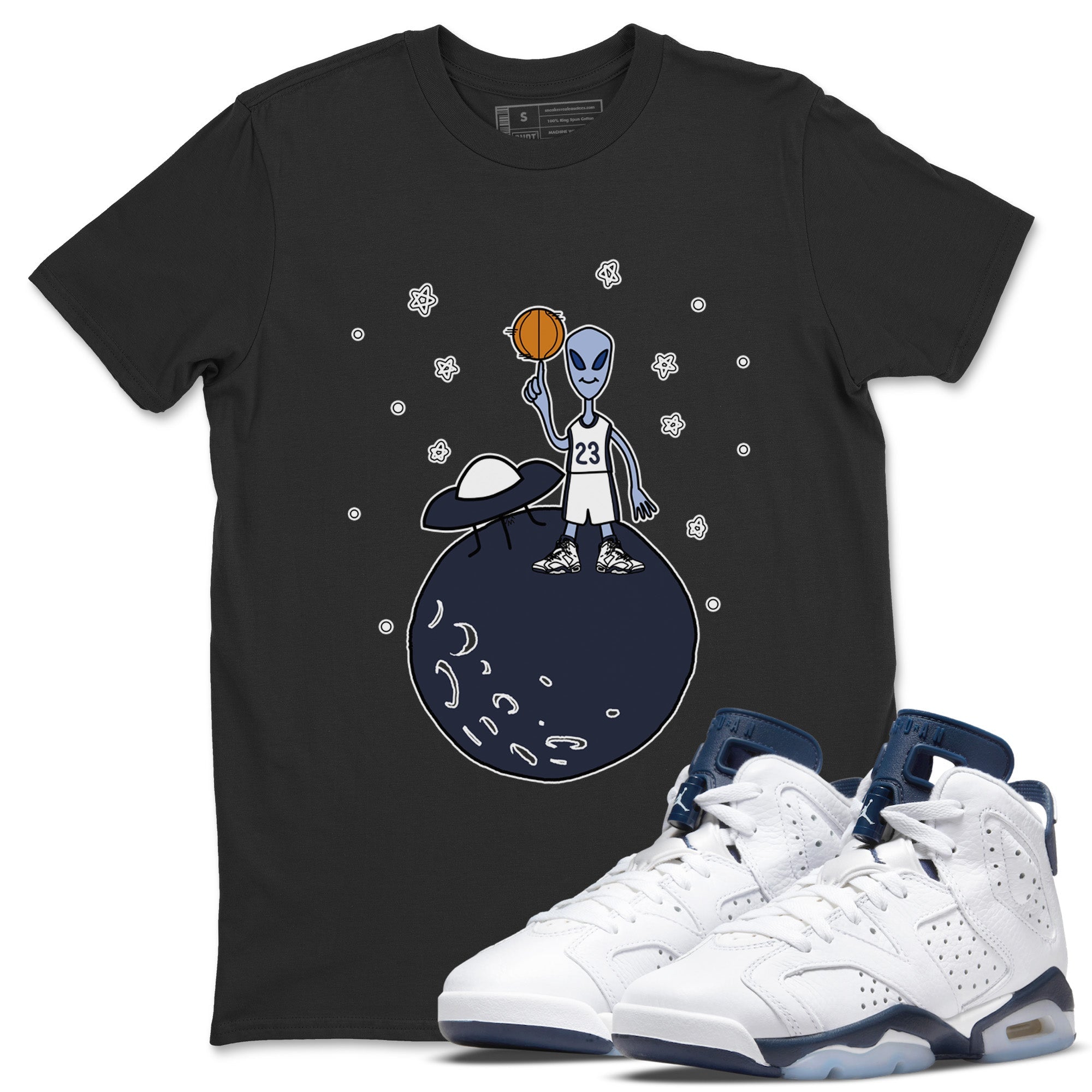 Basketball Alien Unisex Tops - Air Jordan 6 Midnight Navy
