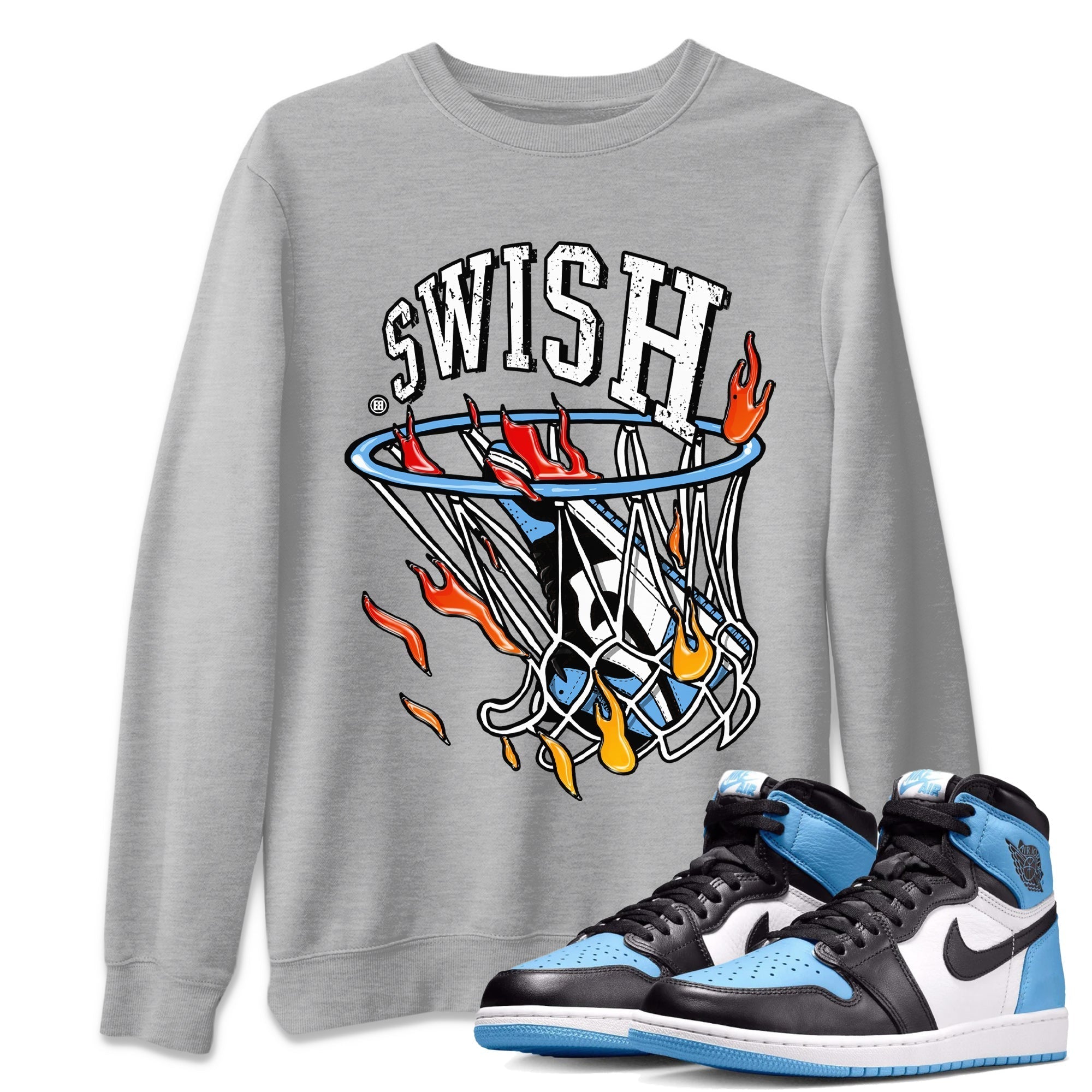 Basketball Hoop Unisex Tops - Air Jordan 1 UNC Toe